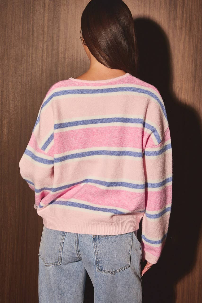 Ember | Long Sleeve Striped Soft Cardigan