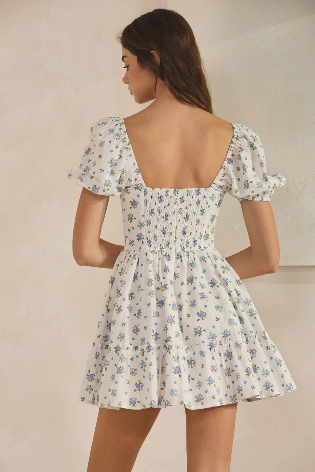 Blueberry | 100% Cotton Ruffle Mini Dress