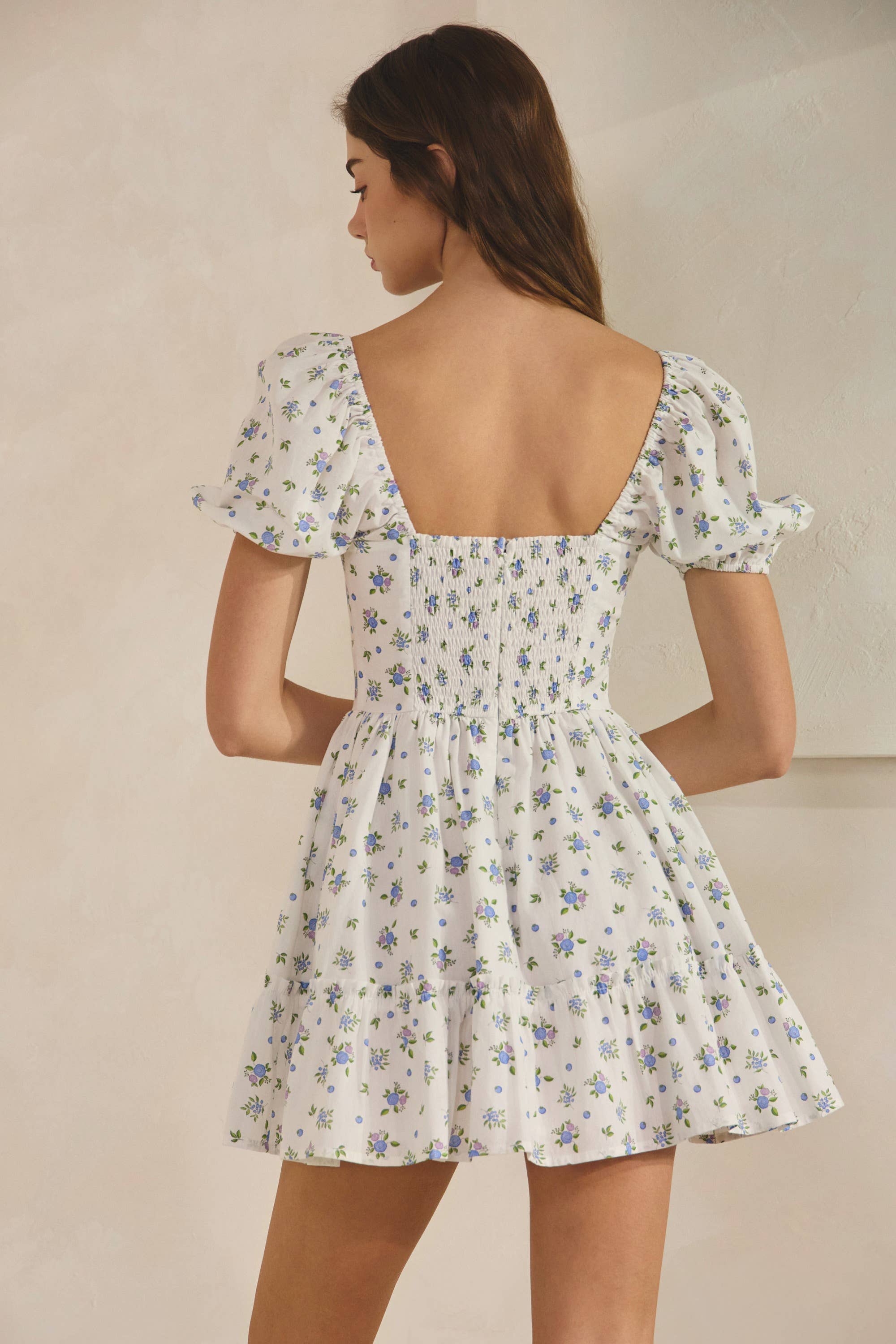 Blueberry | 100% Cotton Ruffle Mini Dress