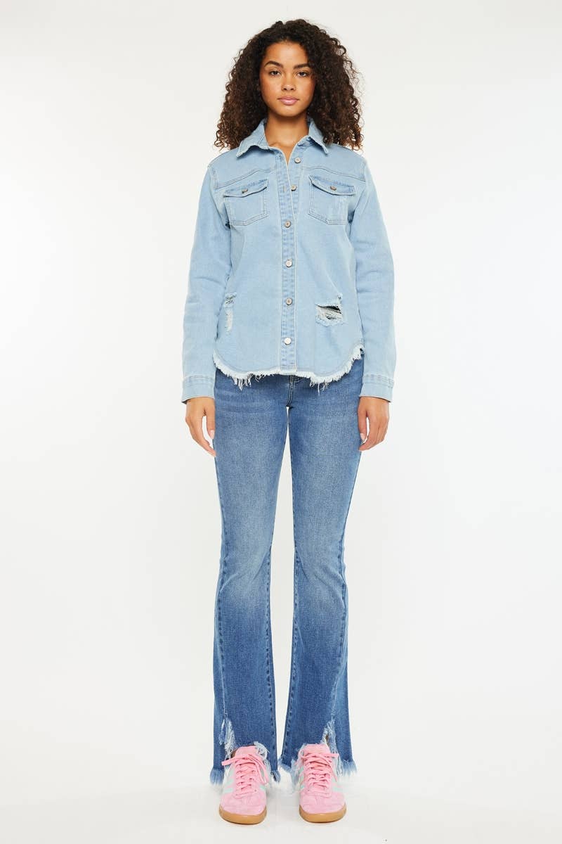 Denim Button Down Shirt Light Wash