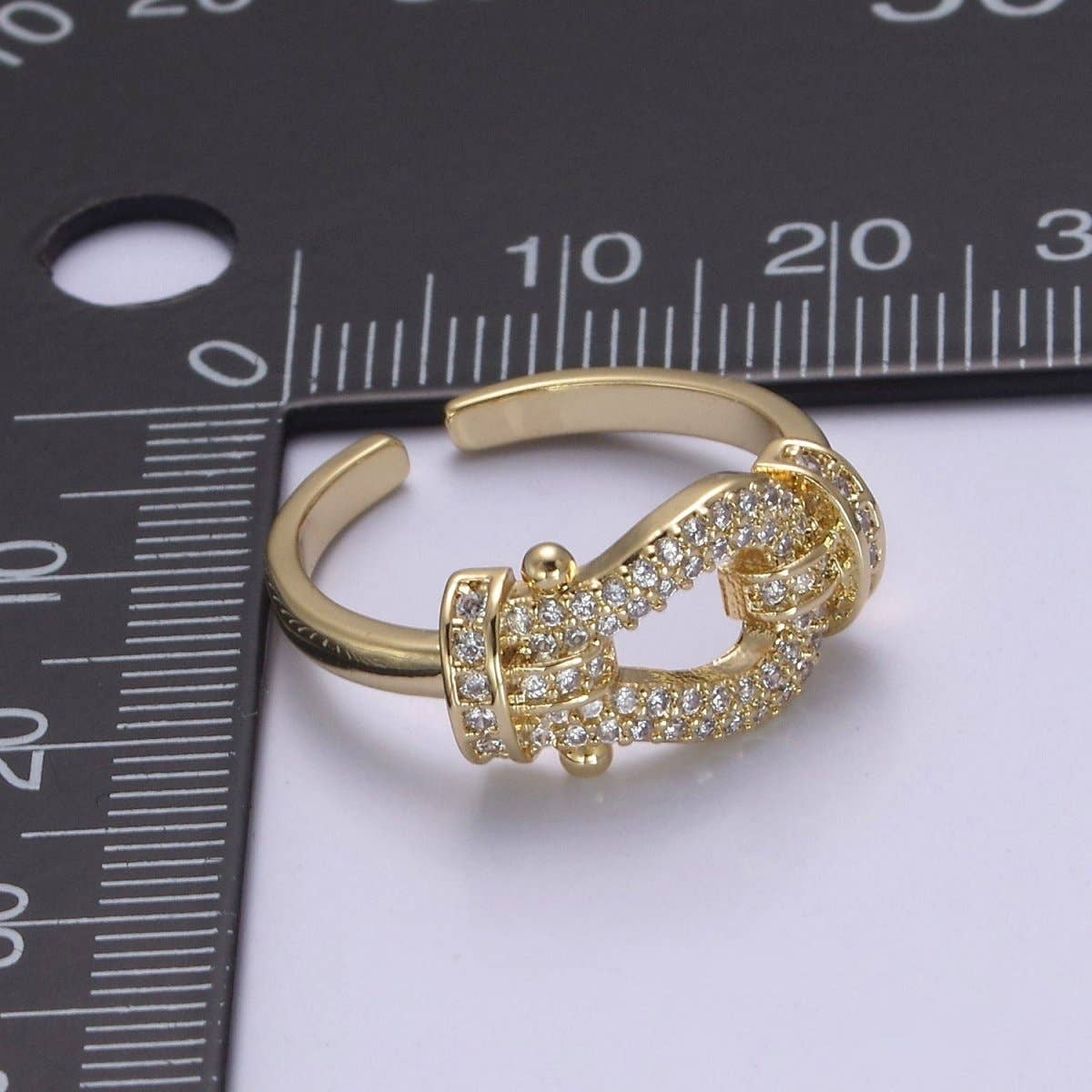 Buckle Ring in 14k Gold Filled Micro Pave Ring