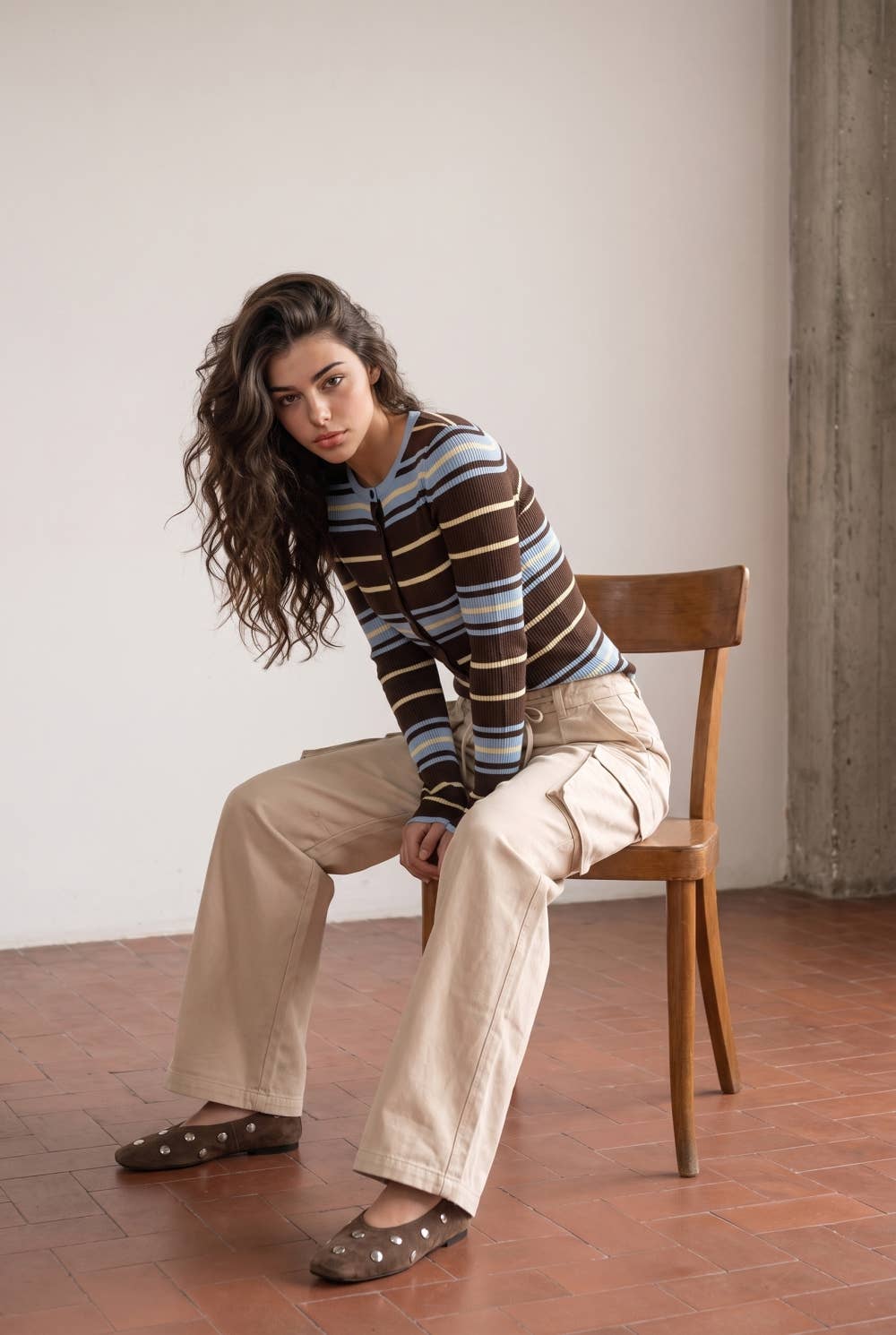 Romy | Striped Long Sleeve Cardigan