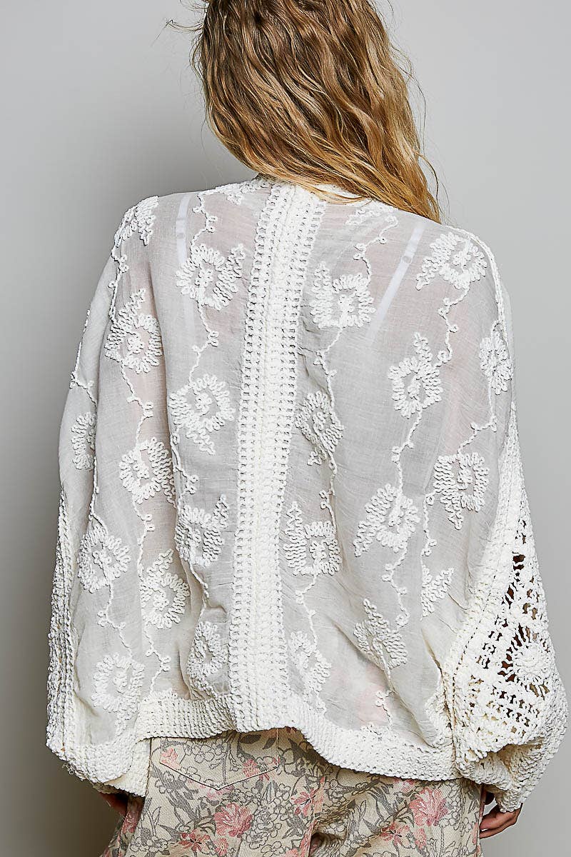 Chenille | Embroidered Crochet Cardigan