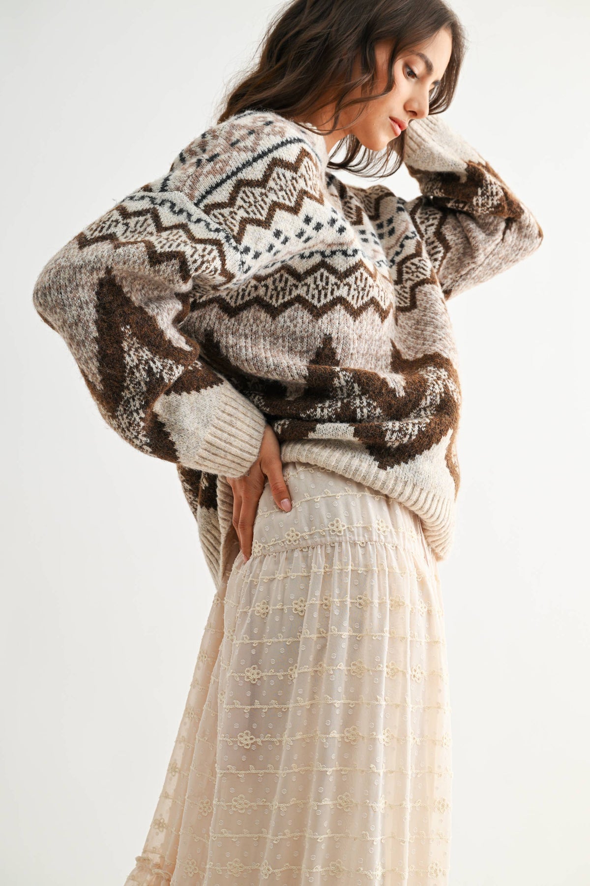 Saga | Nordic Chevron Knit Sweater
