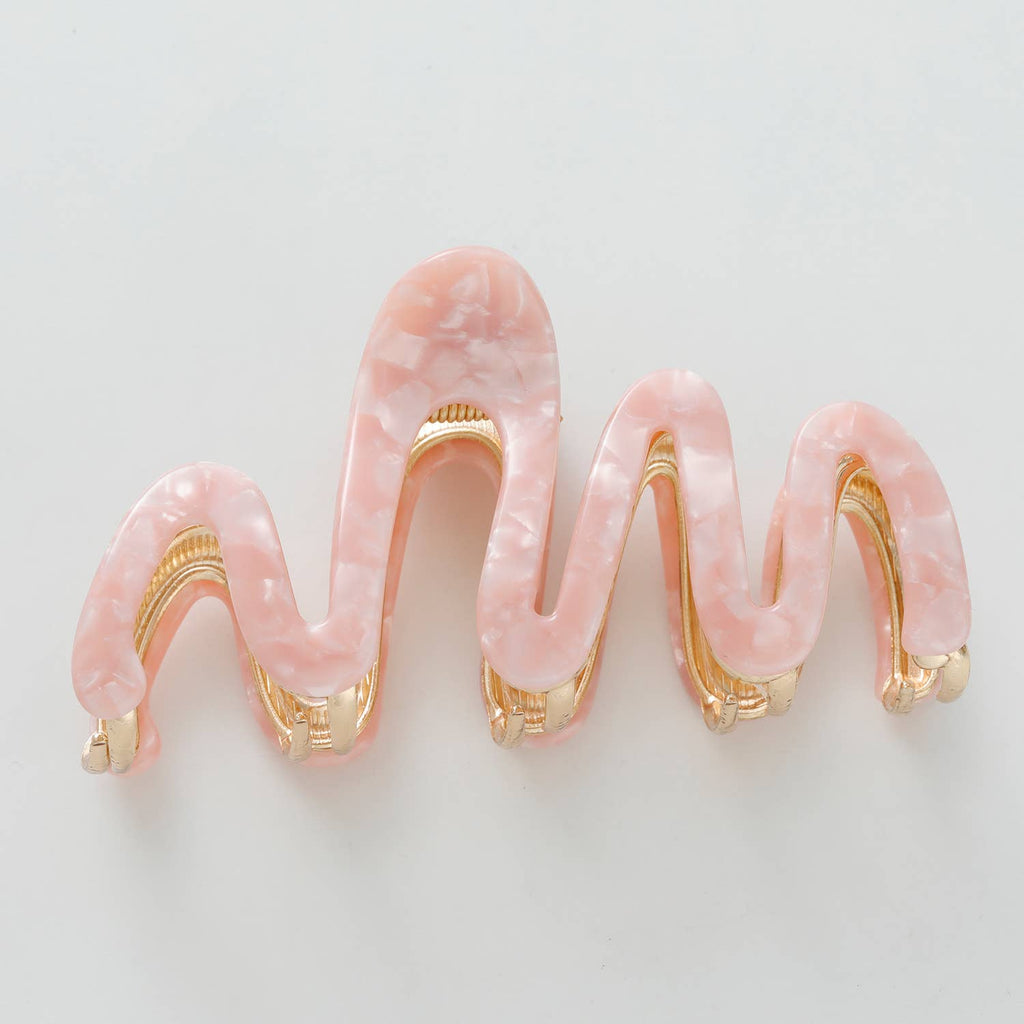 Willow Rosé | Large Squiggle Metal Claw Clip