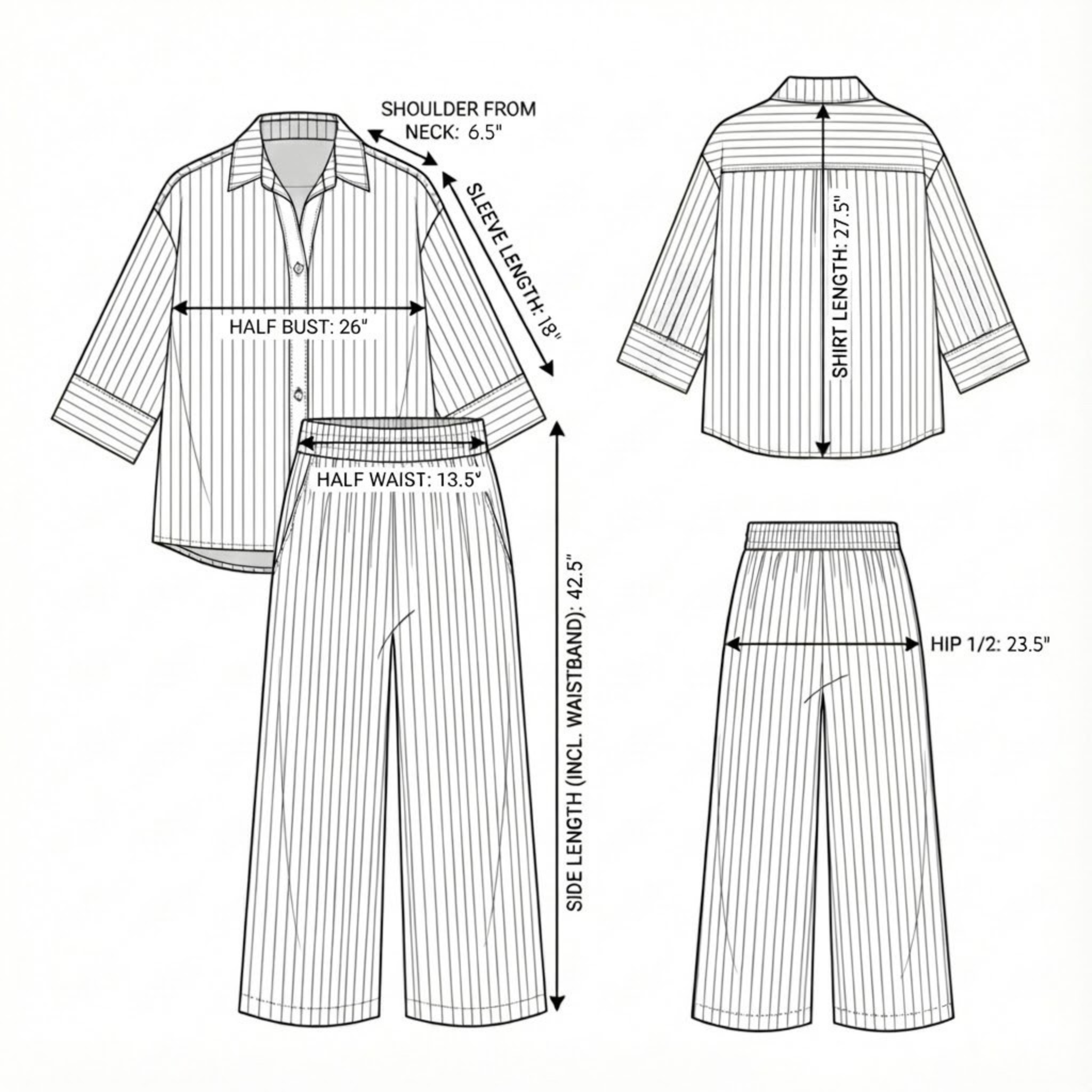 Voyage Set 100% Textured Cotton | Khaki Green Stripes
