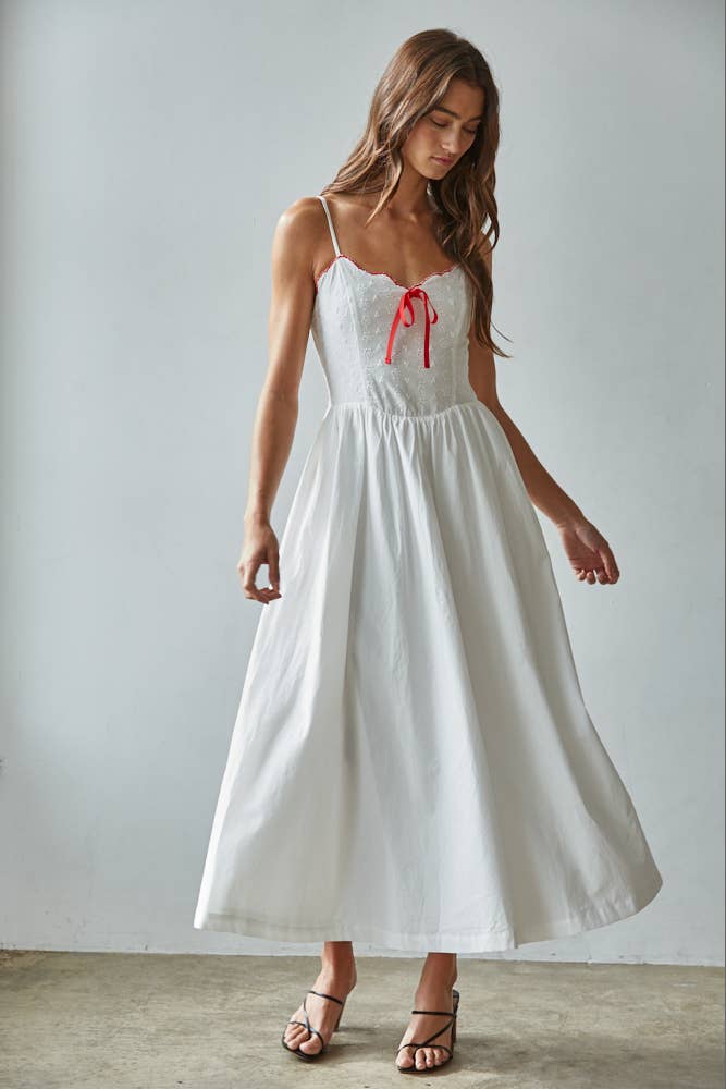 Valentine | 100% Woven Cotton Floral Eyelet Detailed Maxi