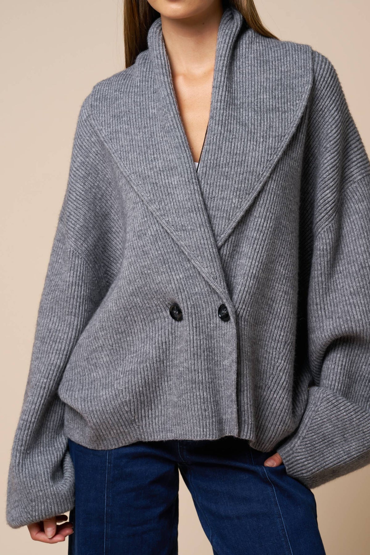 Reese | Shawl Collar Wrap Knit Cardigan