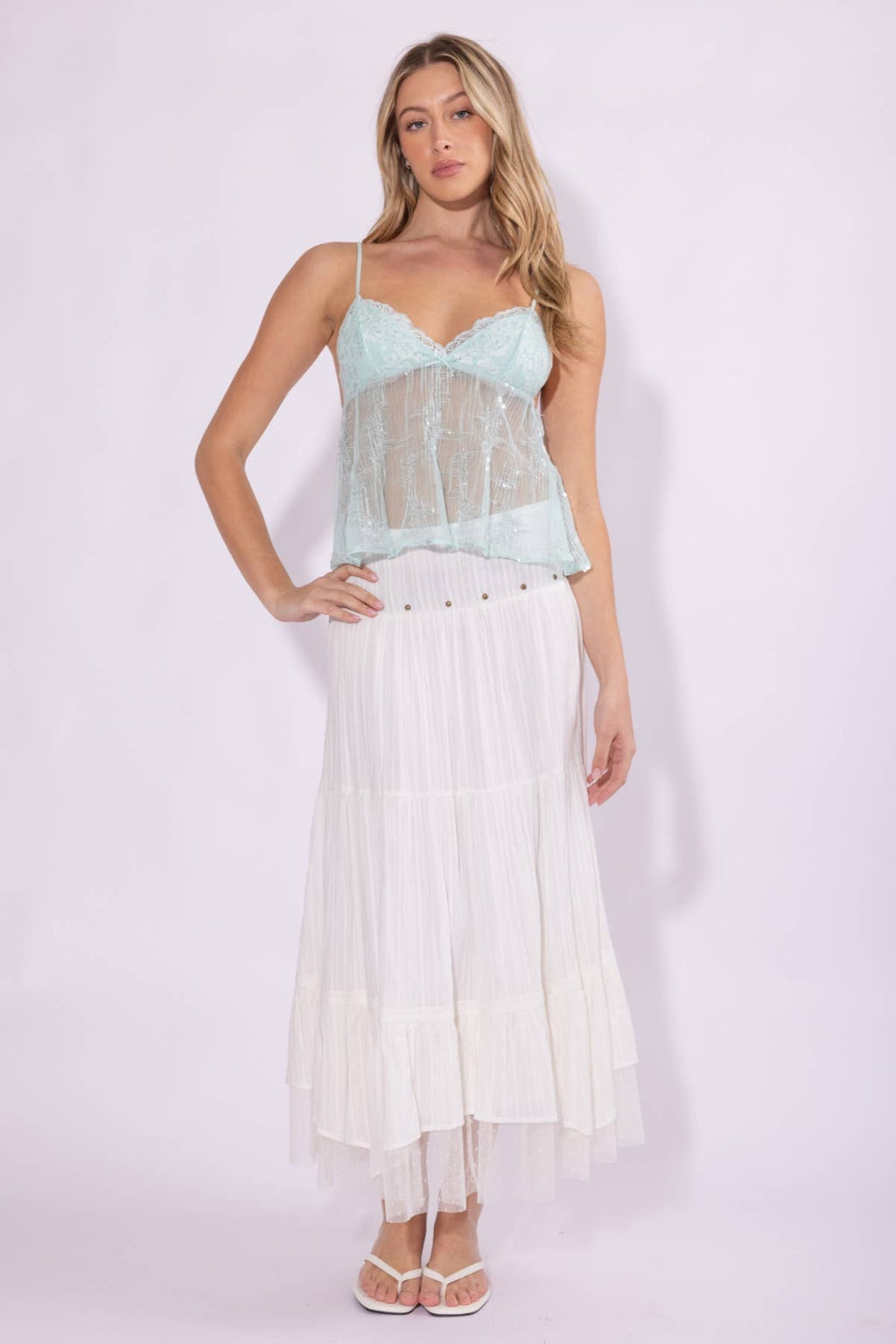 Sabrina | Lace Cup Cami Babydoll Top