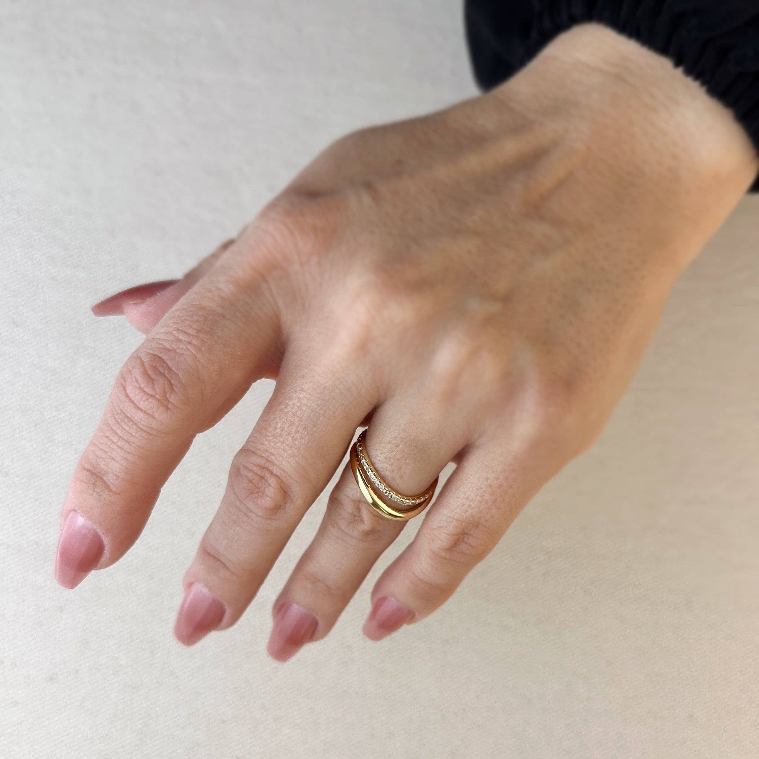 18k Gold Filled Stackable Wave Ring