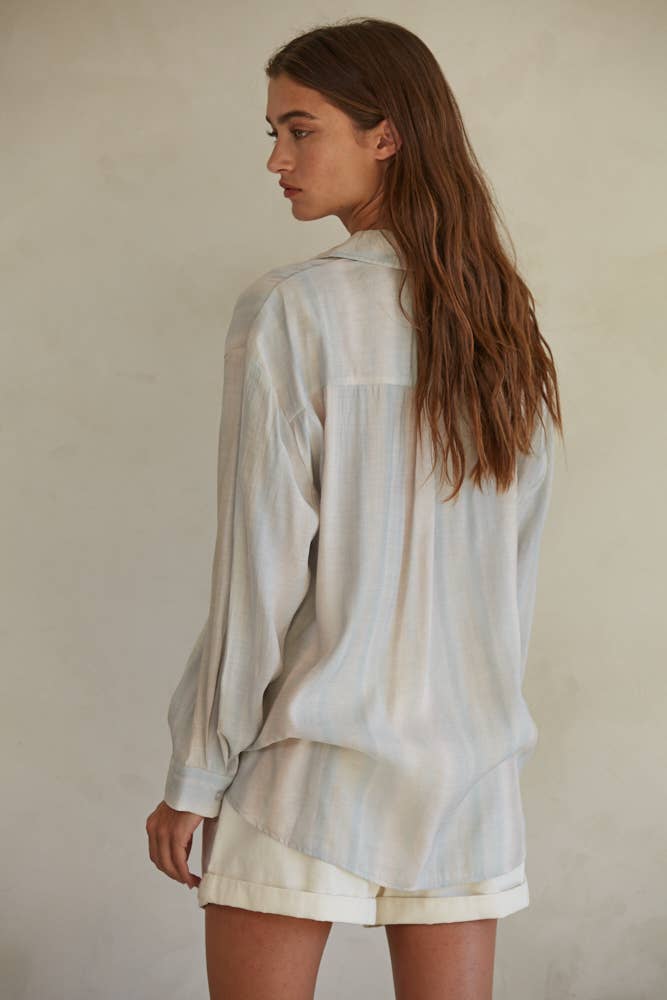 Suki | Button Down Collar Neck Long Sleeve Shirt Top