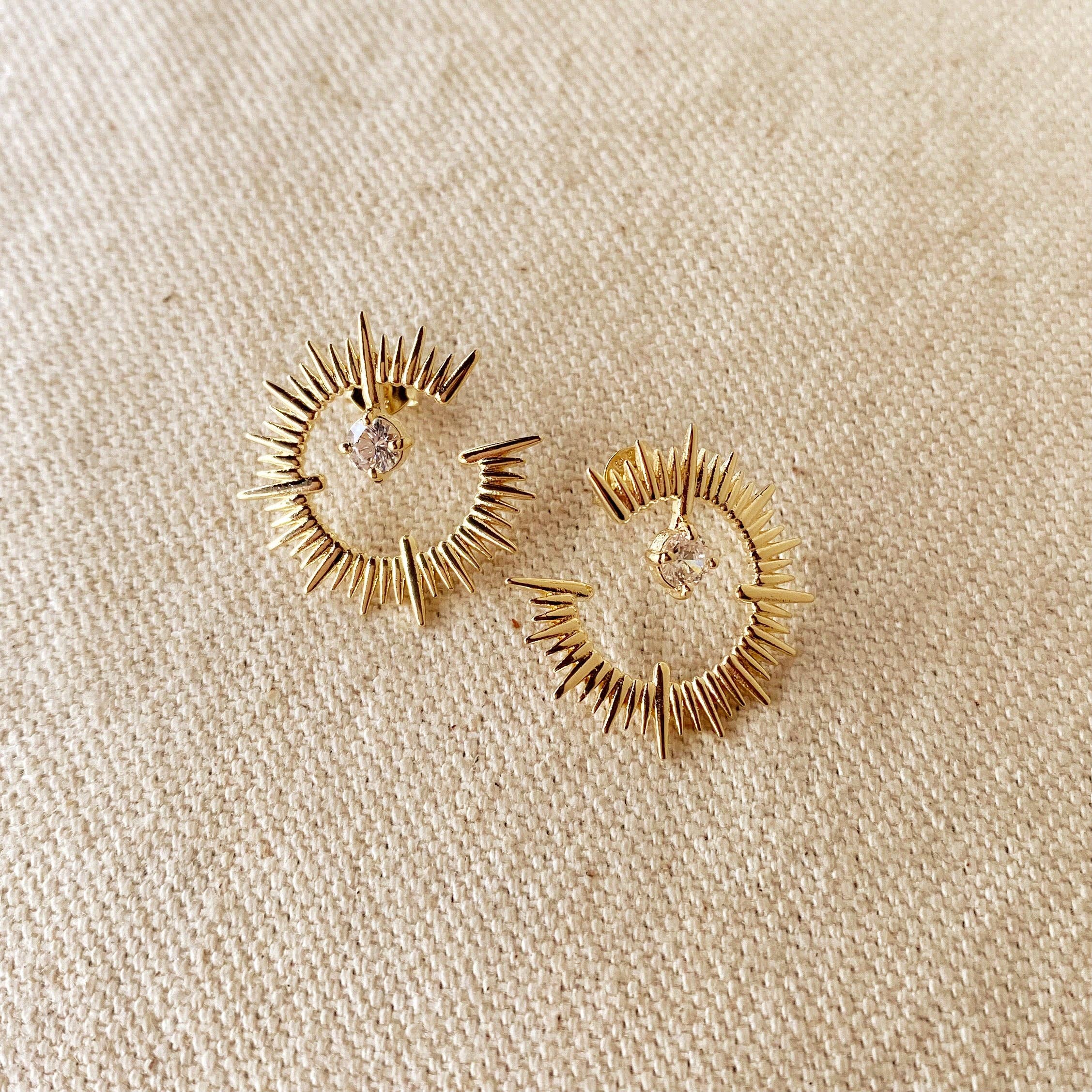 Zadie | 18K Gold Filled Spiked Stud With CZ