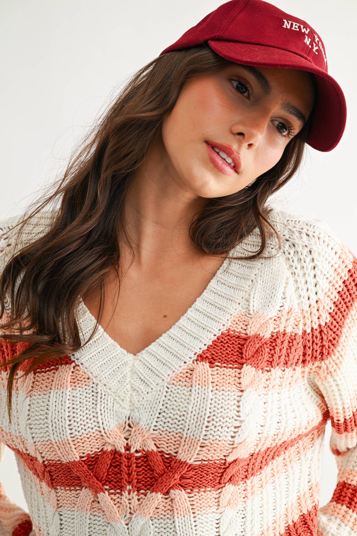 Sunset | Stripe Chunky Knit Sweater