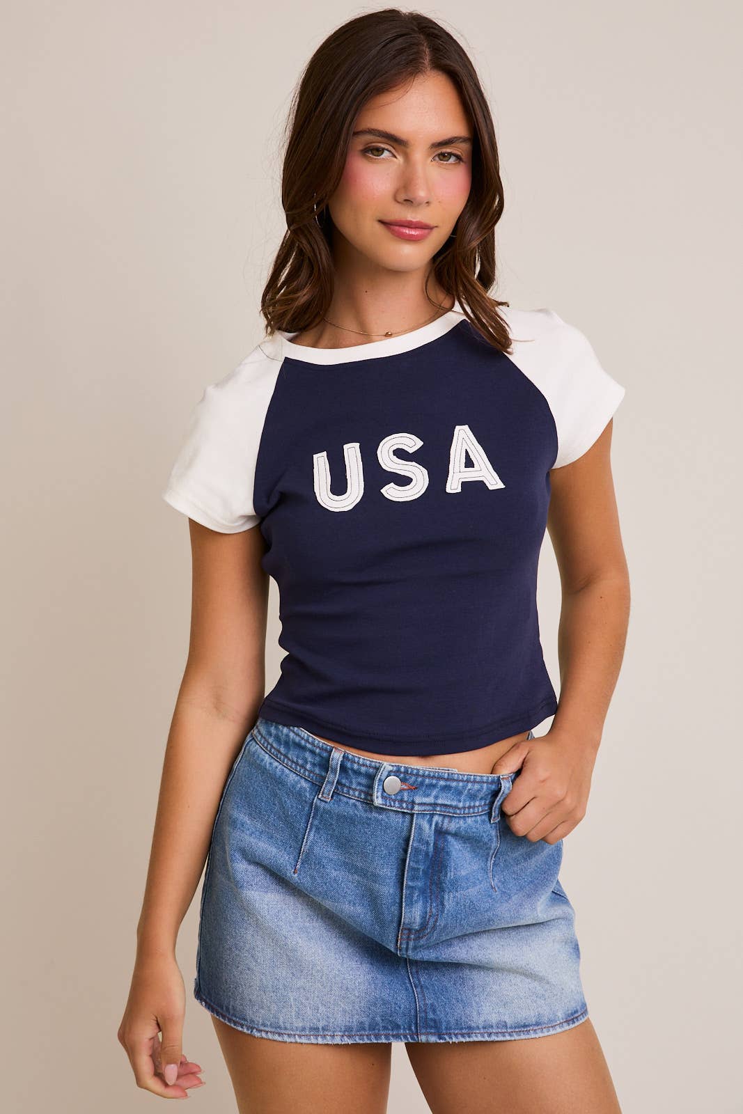 Captain | Cap Sleeve USA Baby Tee