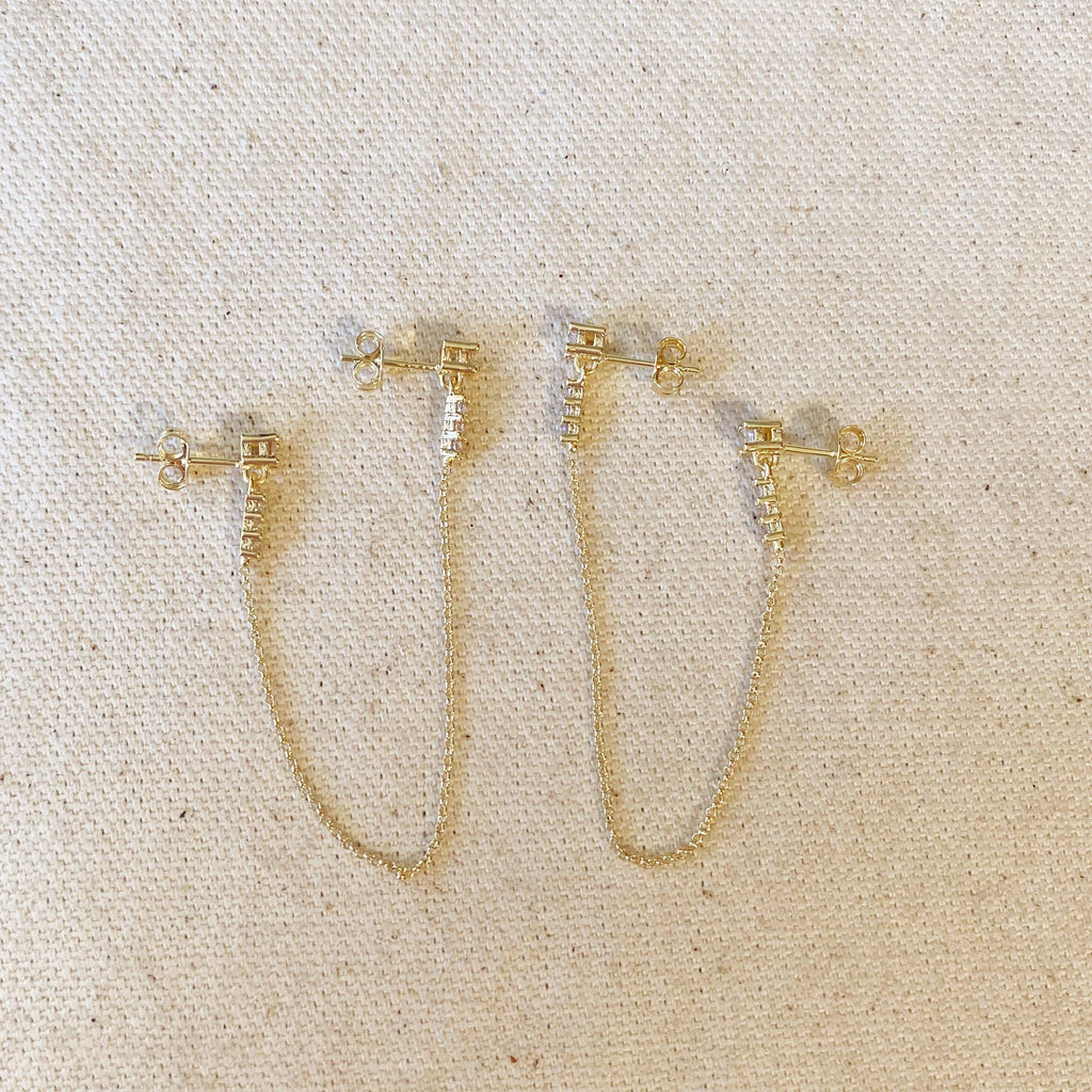 Lucille | CZ Double Piercing Earrings