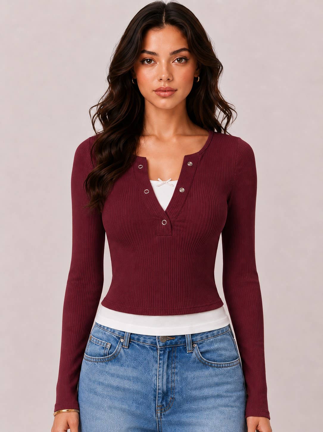 Riley | Layers with Bow Detail Long Sleeve Top