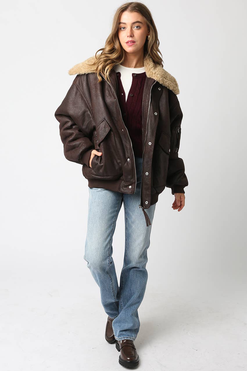 Aspen | Pu Bomber Jacket