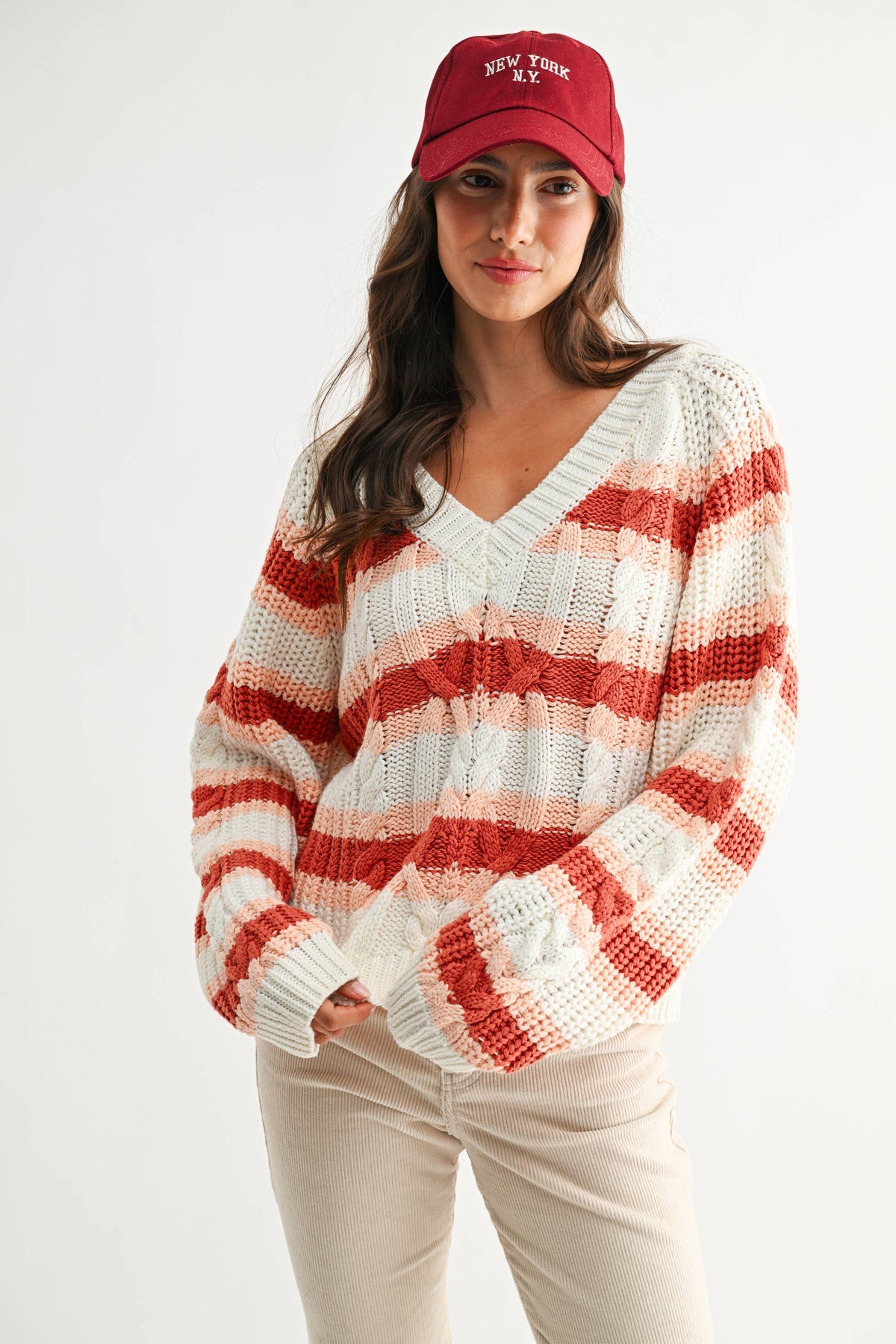 Sunset | Stripe Chunky Knit Sweater