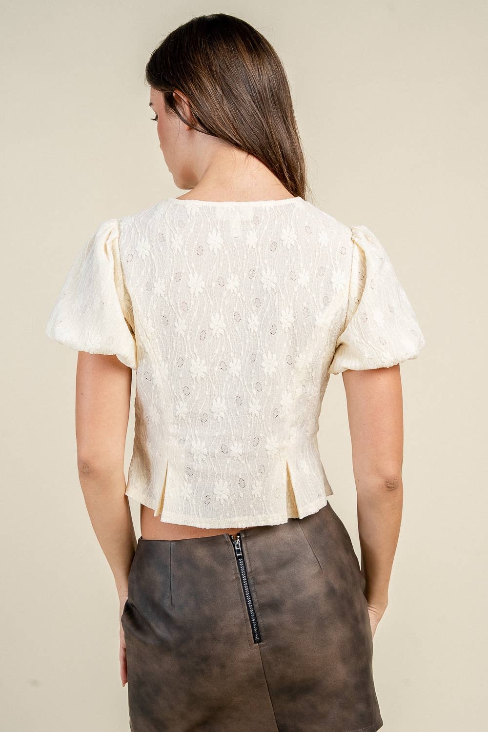 Sunny | Fitted Lace Button Top