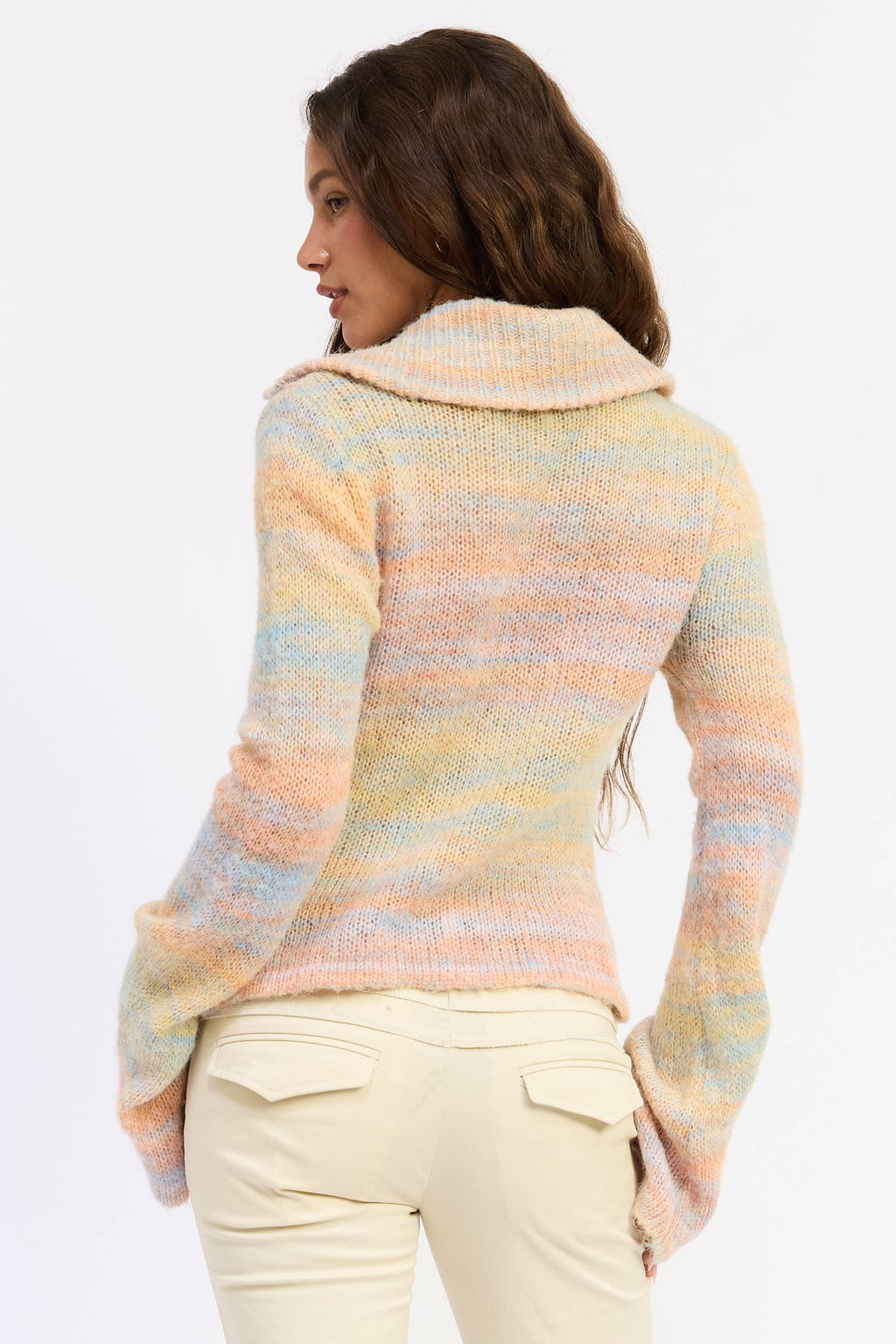 Lemon Sorbet | Knitted Turtle Neck Zip Up