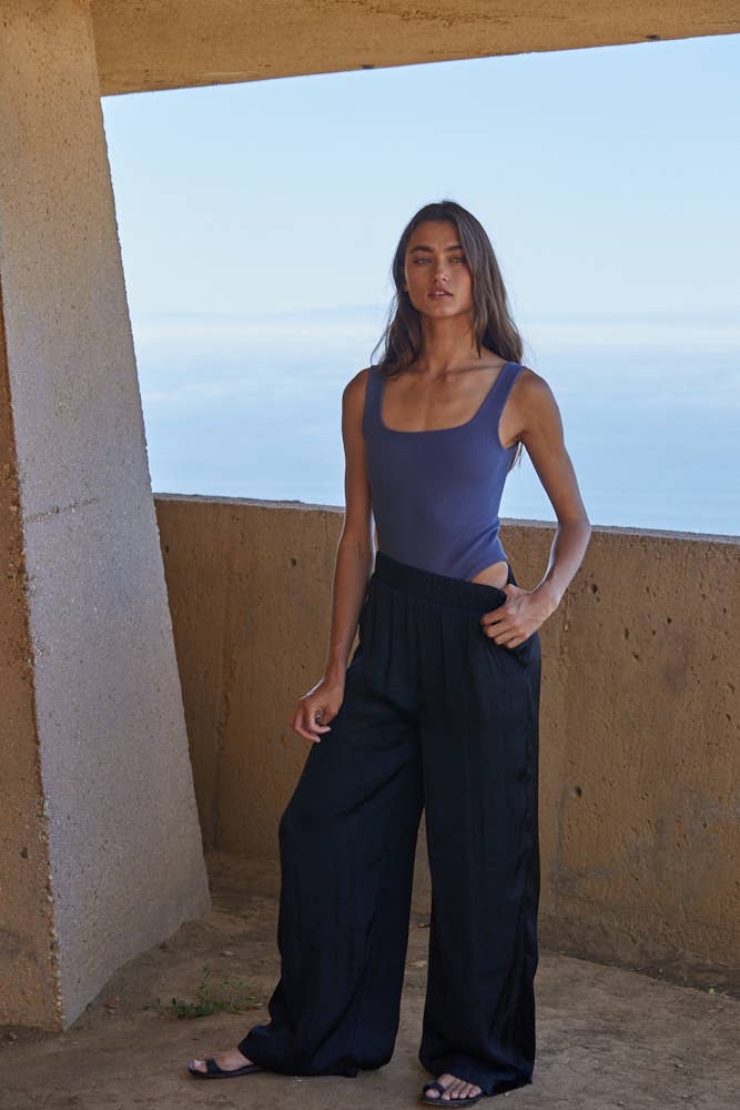 Clea | Seamless Ribbed Double Layered Square Bodysuit
