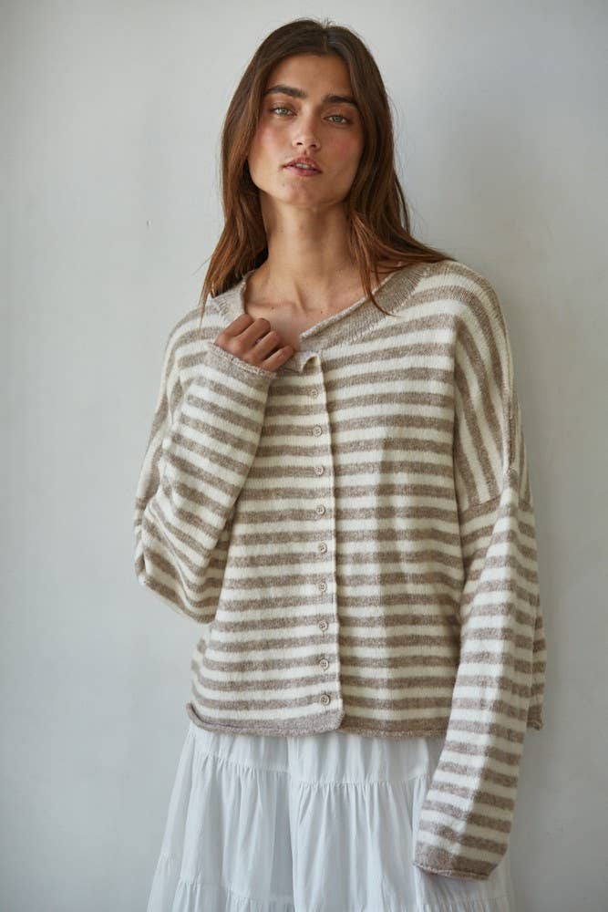Four | Knit Sweater Striped Cardigan