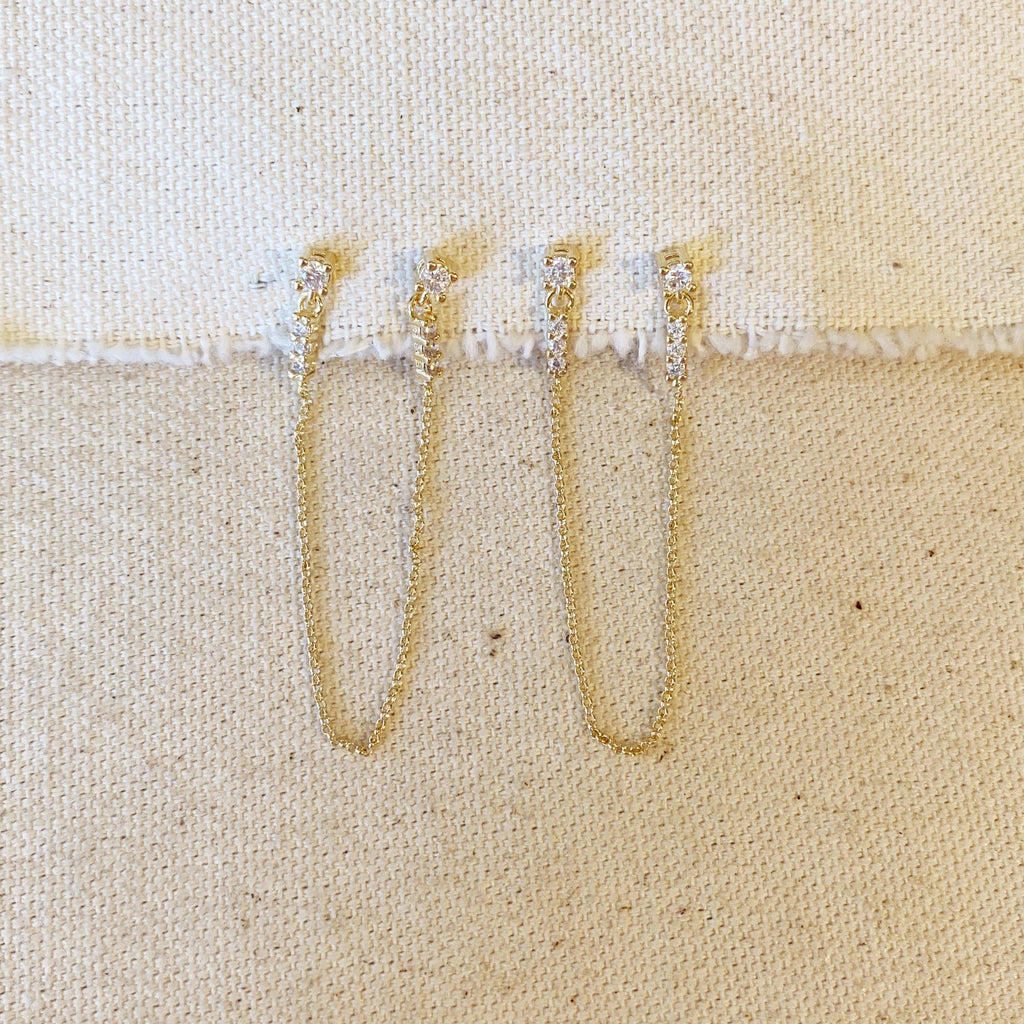Lucille | CZ Double Piercing Earrings