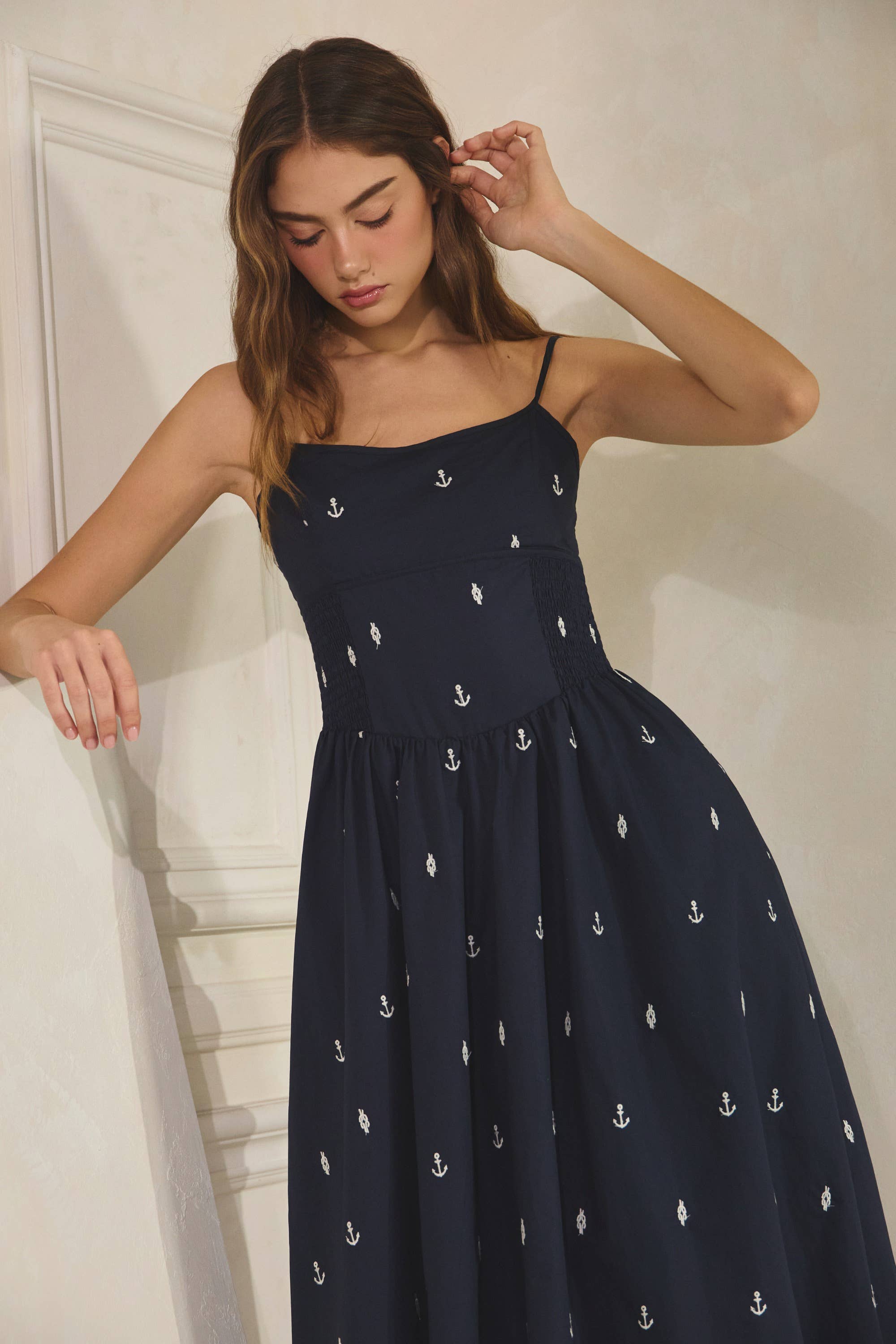 Anchor | Embroidered Maxi Dress 100% Cotton