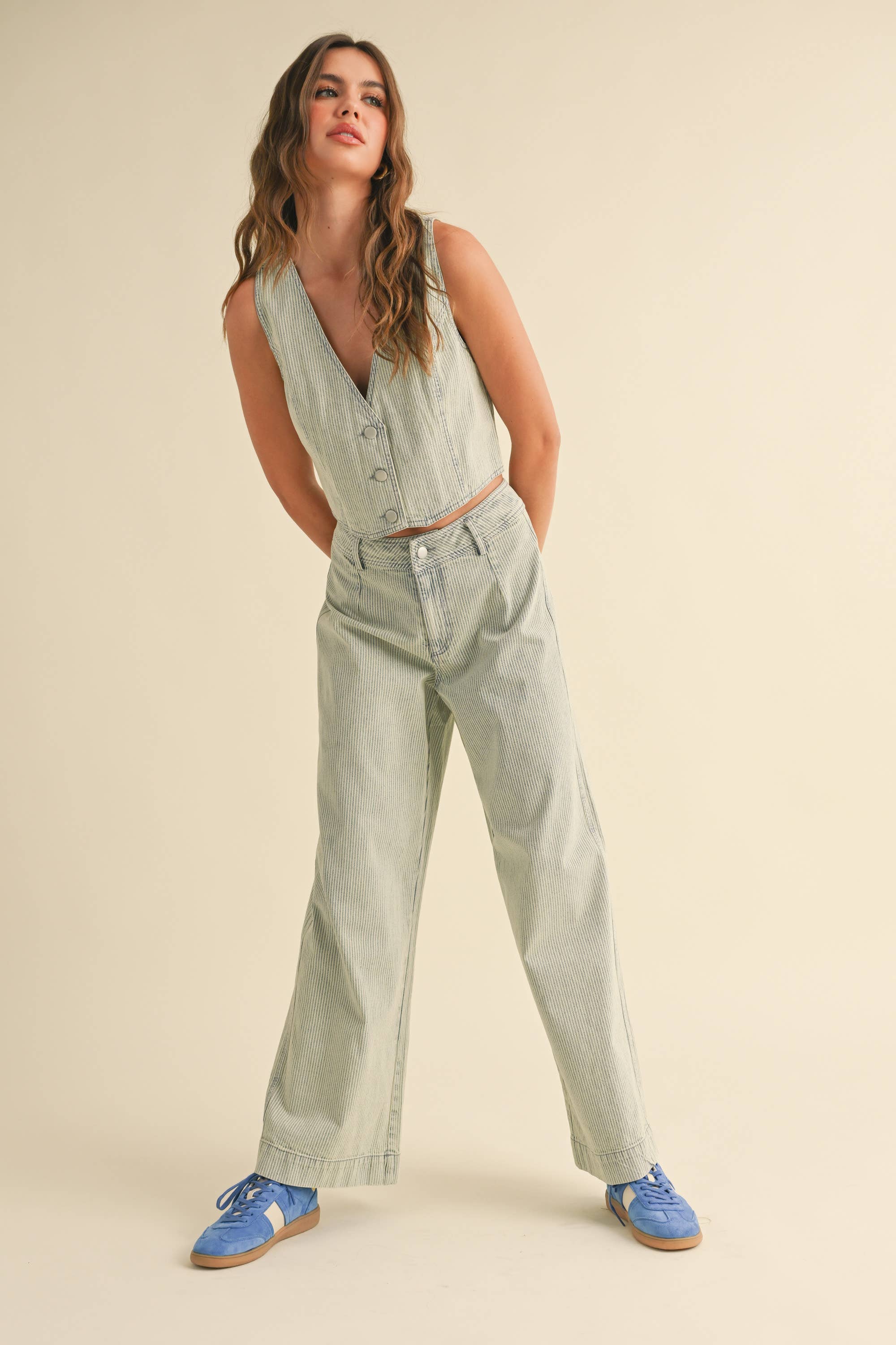 Faded Stripe Pattern Pants