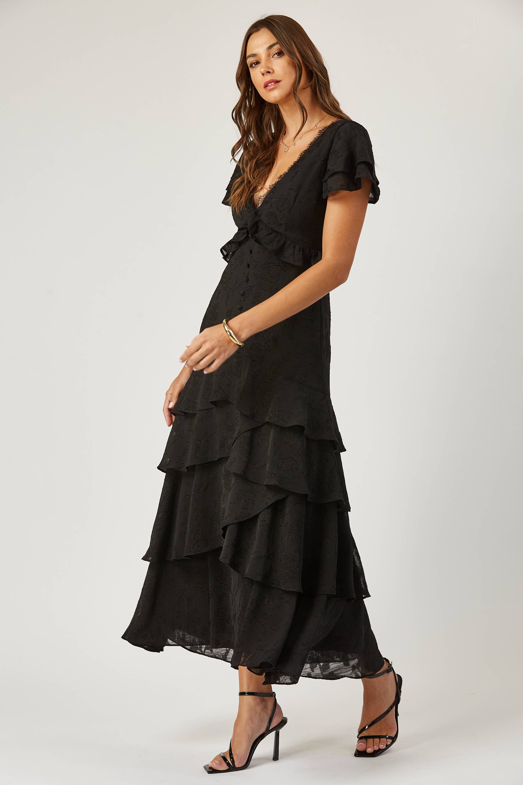 Aubrey | Tiered Burnout Maxi Dress