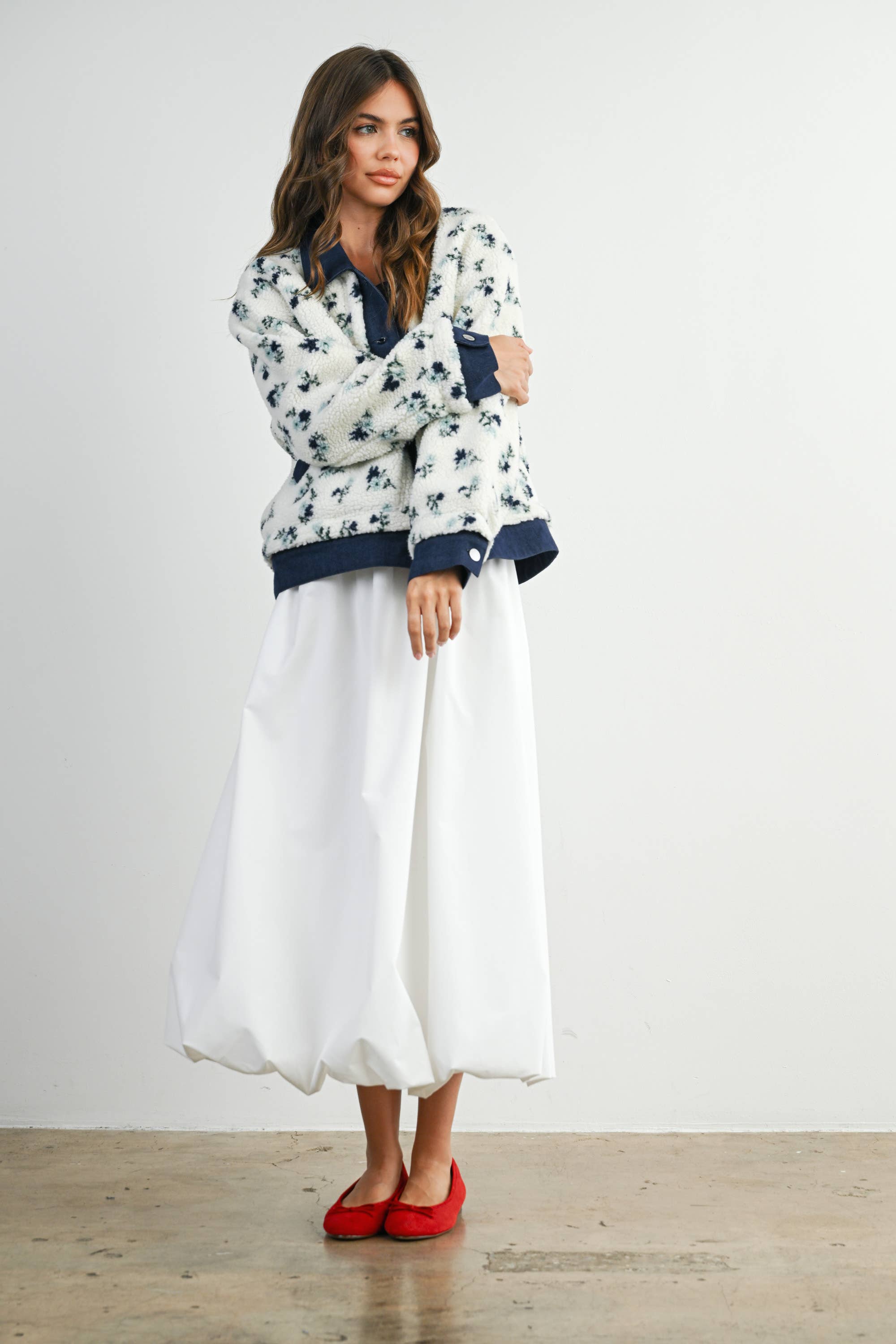 Elaine | Floral Collared Button-Down Jacket