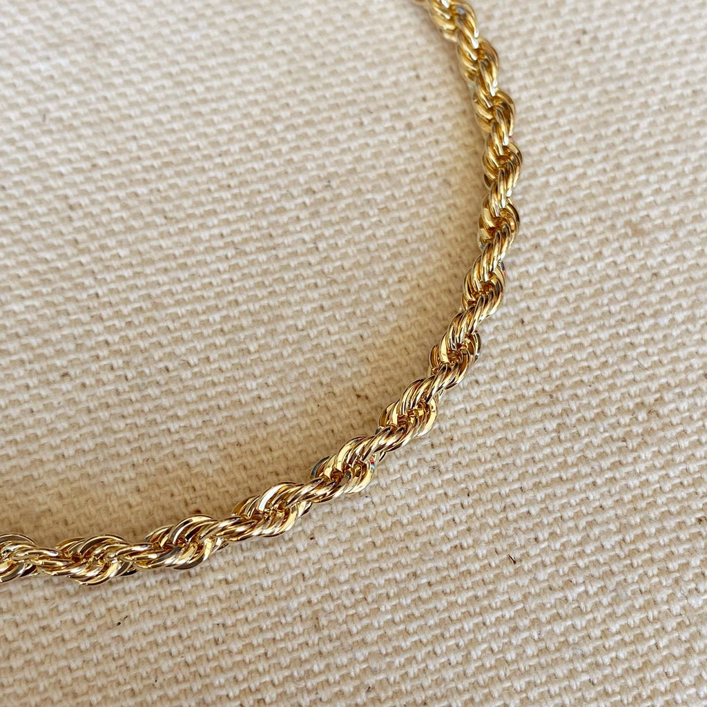 18k Gold Filled 3mm Rope Bracelet (6 inch)
