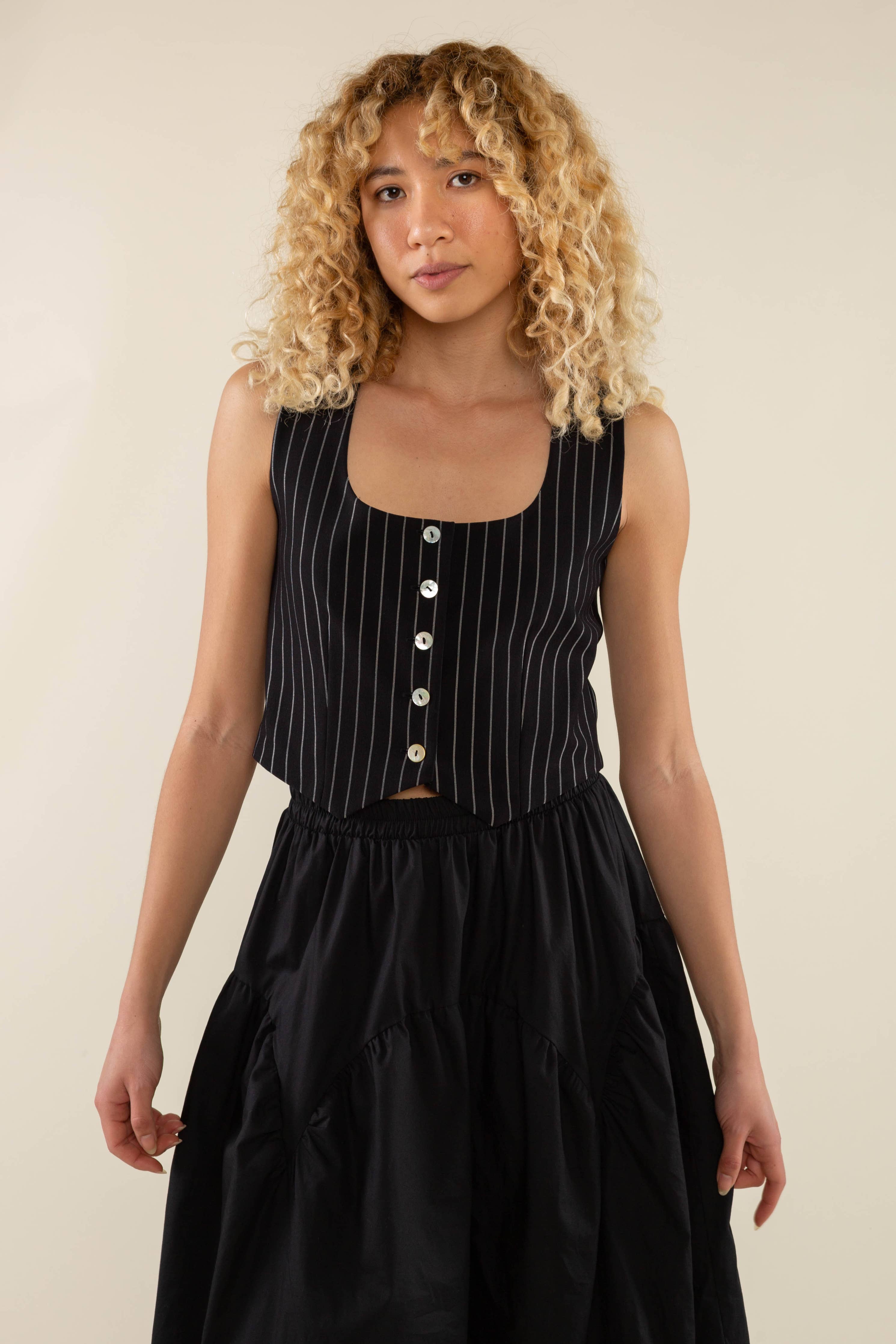 Oakley | Pinstripe Square Neck Tank Vest