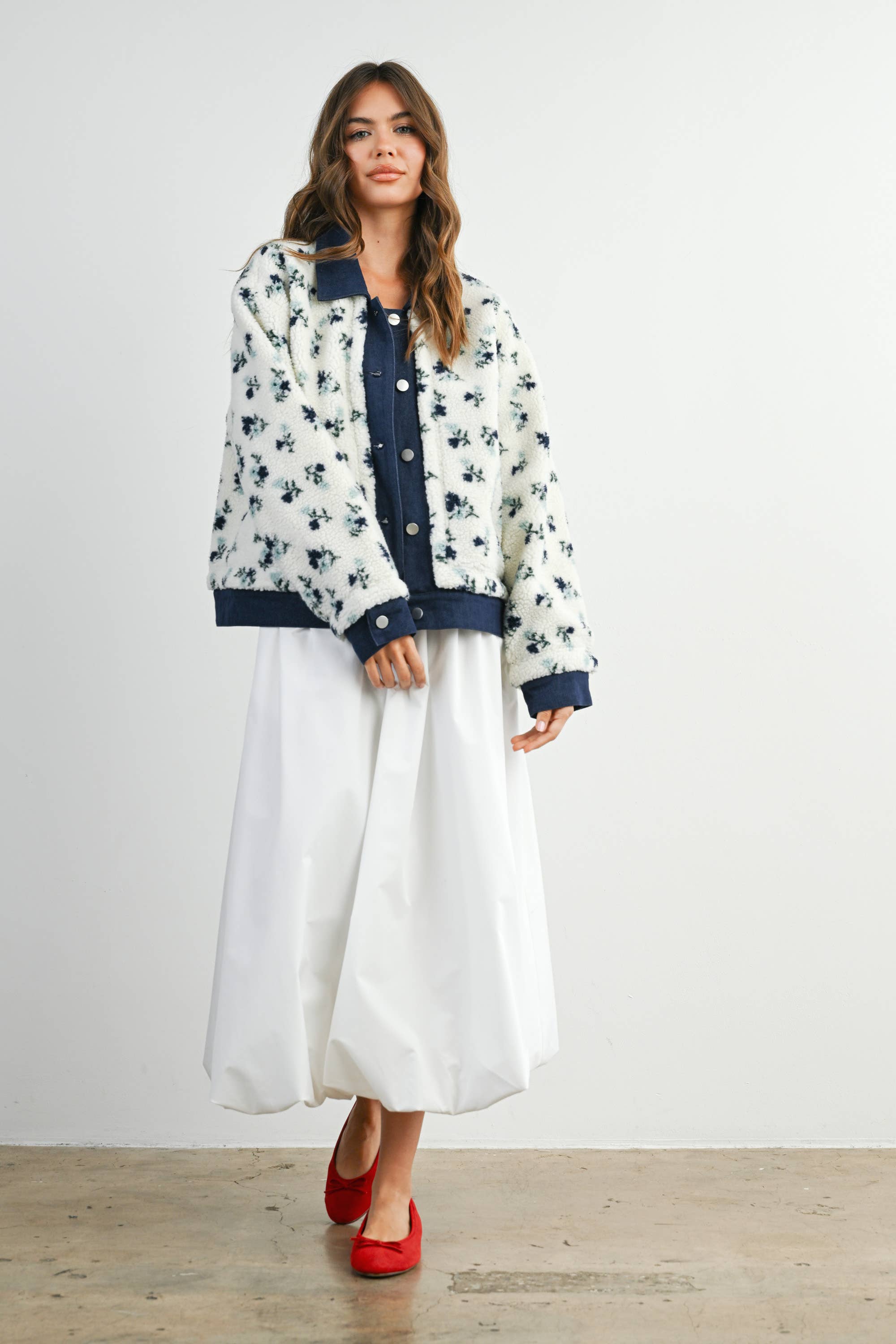 Elaine | Floral Collared Button-Down Jacket