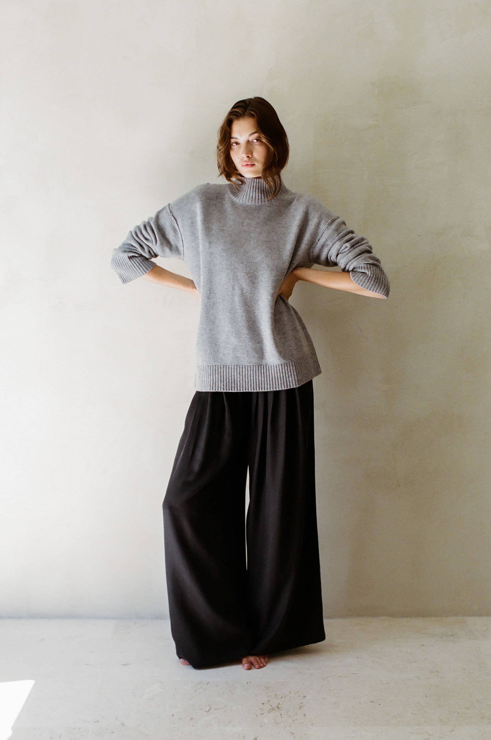 Charlotte Cashmere Wool Relaxed Turtleneck