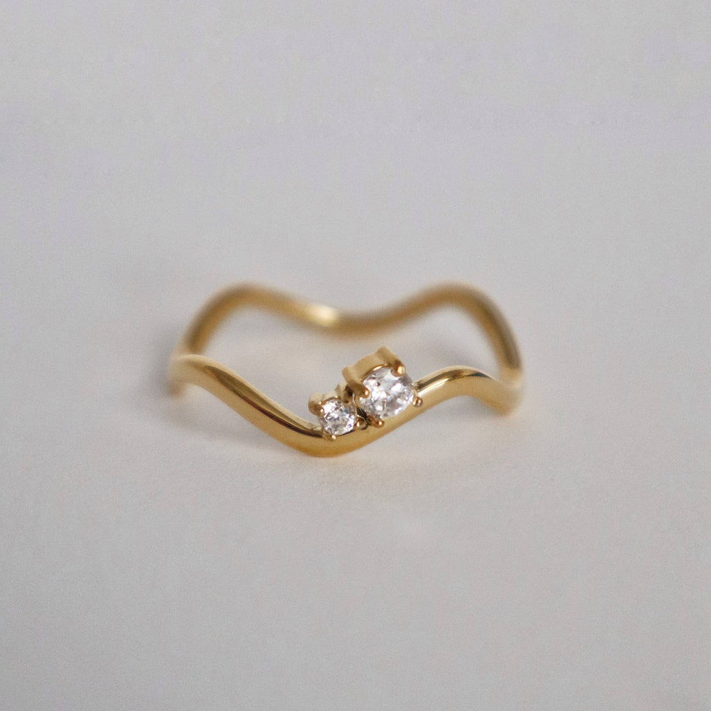 Twilight Duo Ring | Wavy Band Ring