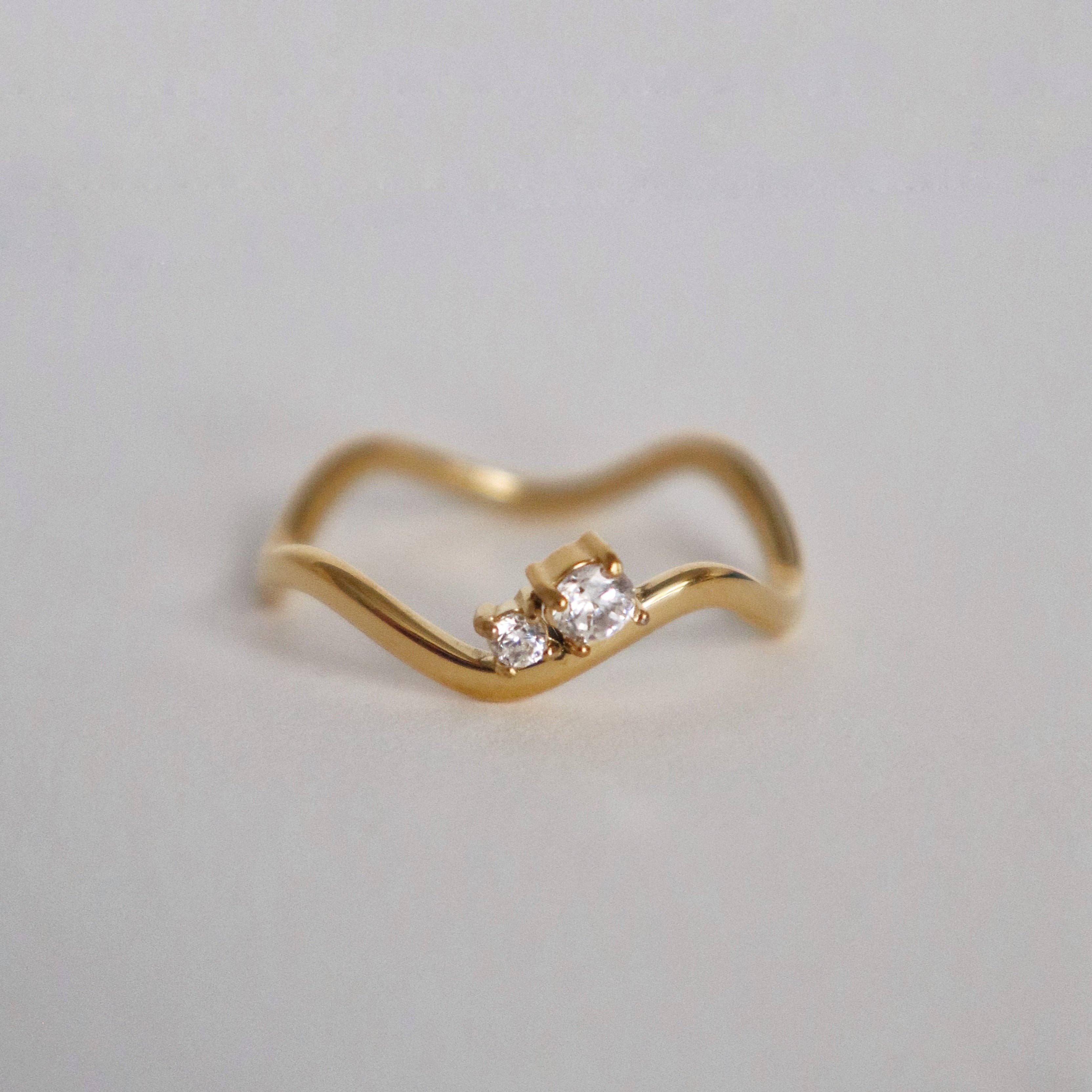 Twilight Duo Ring | Wavy Band Ring