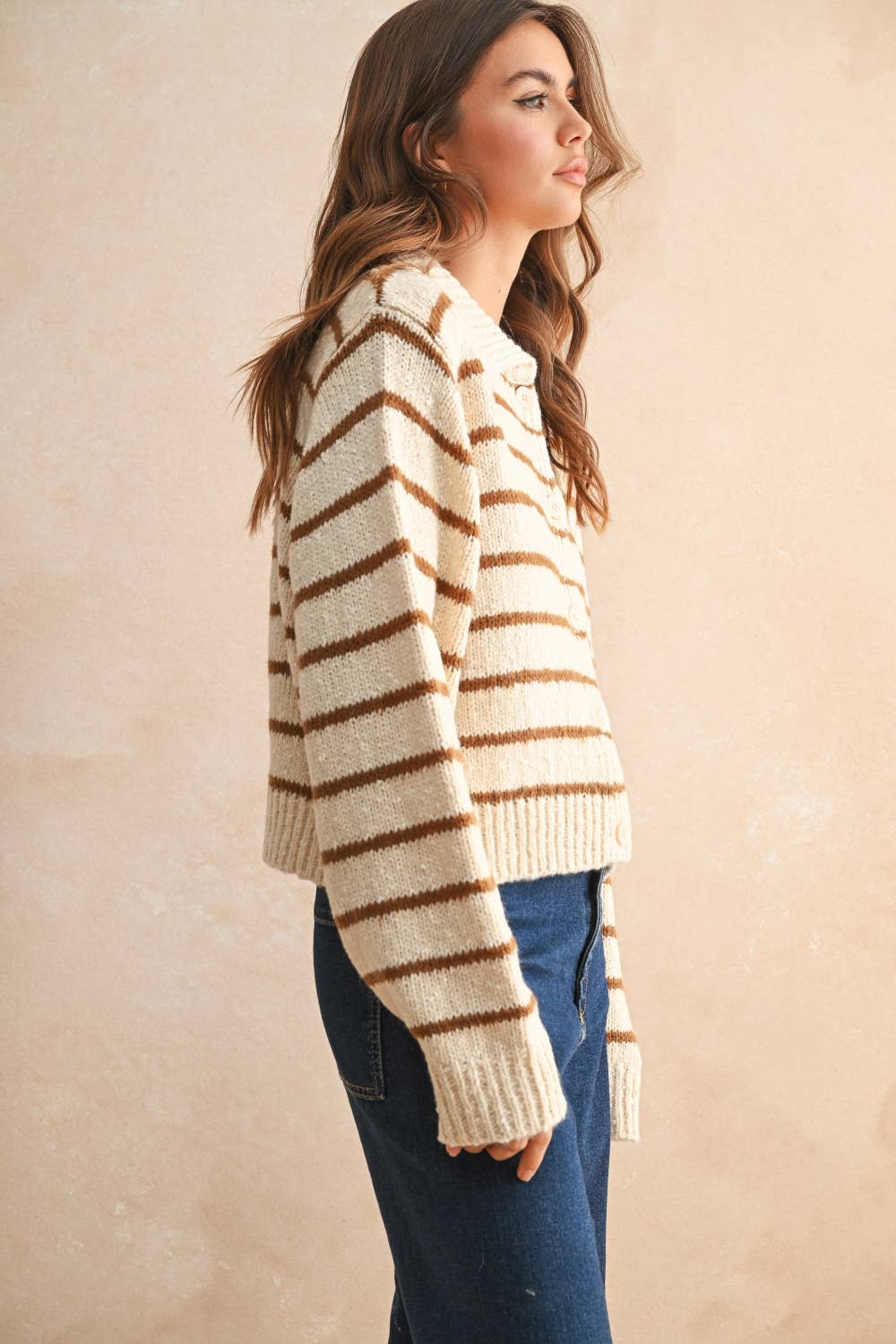 Solstice | Buttondown Striped Knitted Cardigan