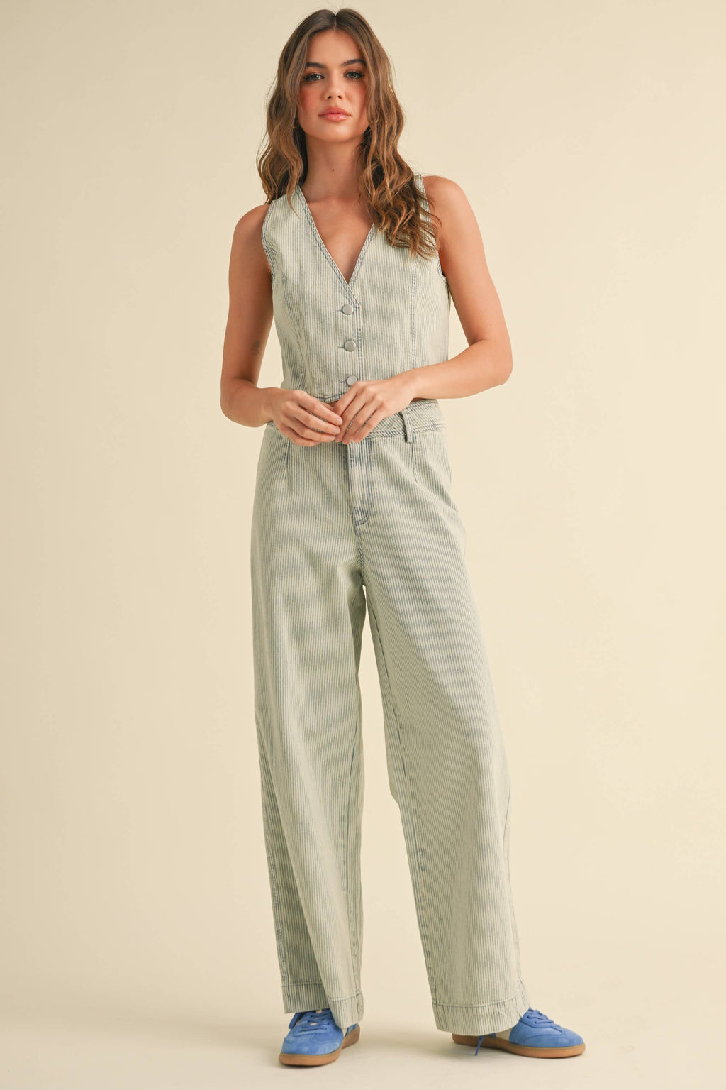 Faded Stripe Pattern Pants