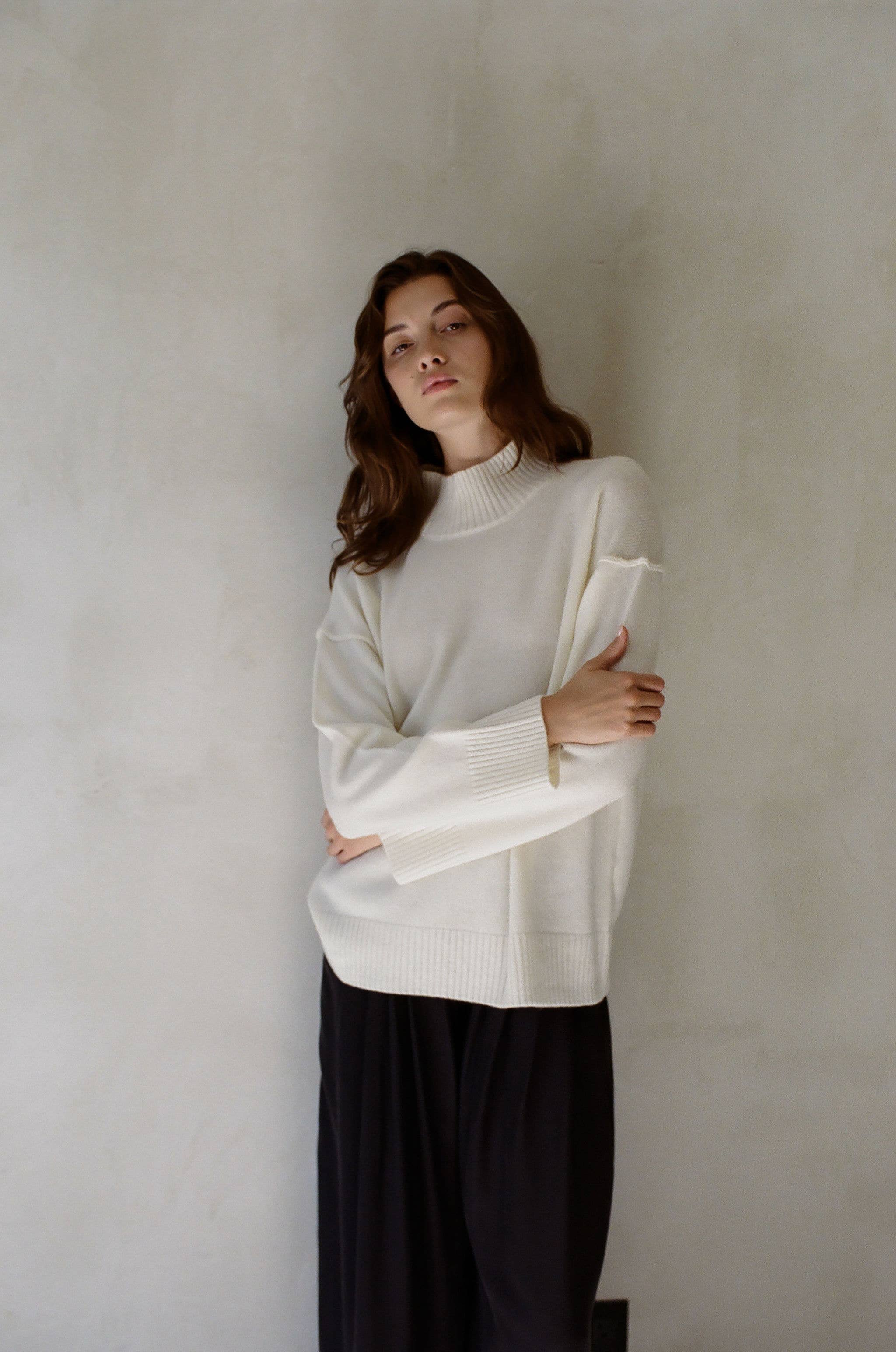 Charlotte Cashmere Wool Relaxed Turtleneck