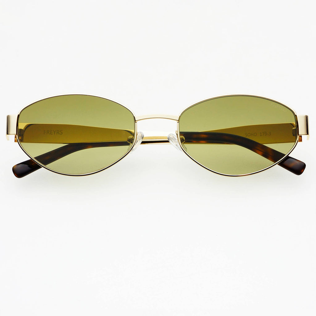 Soho Womens Oval Sunglasses | Green Lenses