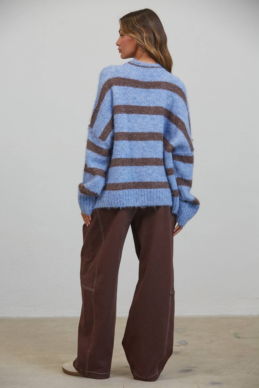 Anika | Fuzzy Boyfriend Stripe Sweater