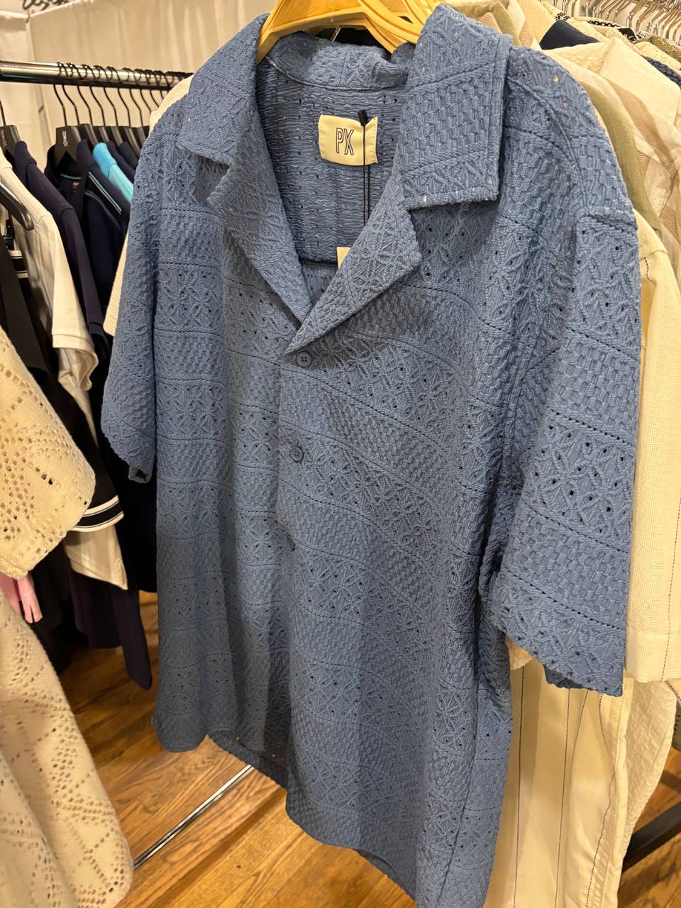 Kelvin | Horizontal PatternTextured Resort Short Sleeve Shirt