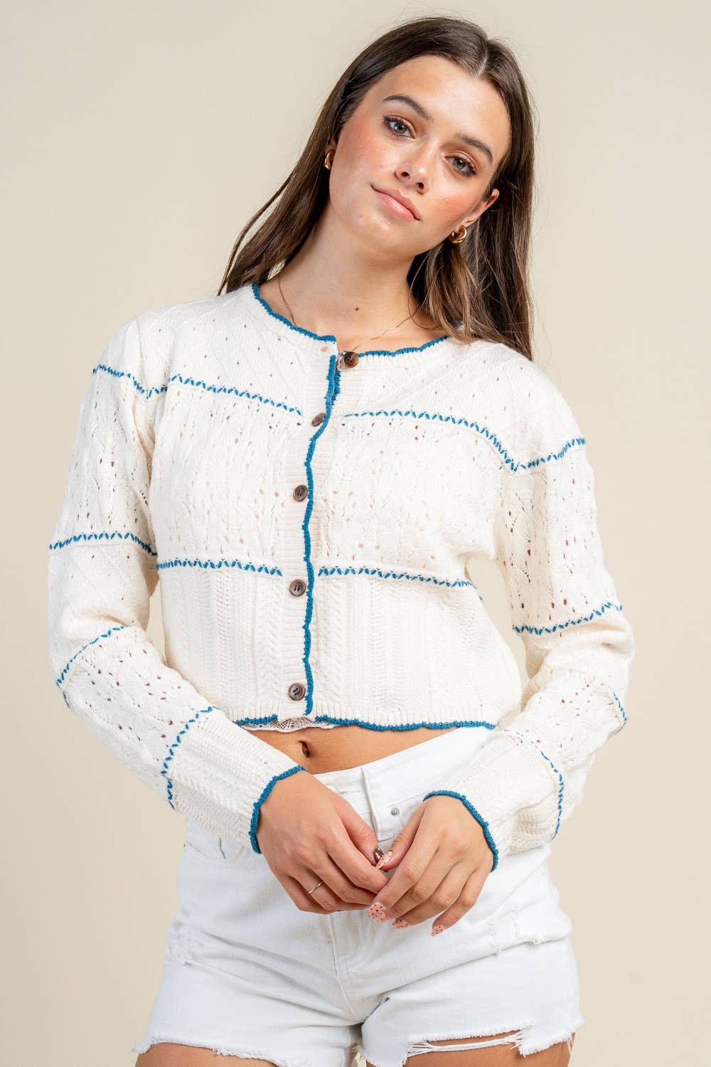 Madison |  Cropped Button Down Top