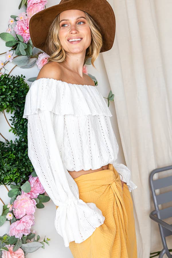 Pretty | Ruffle Neck And Shoulder Blouse