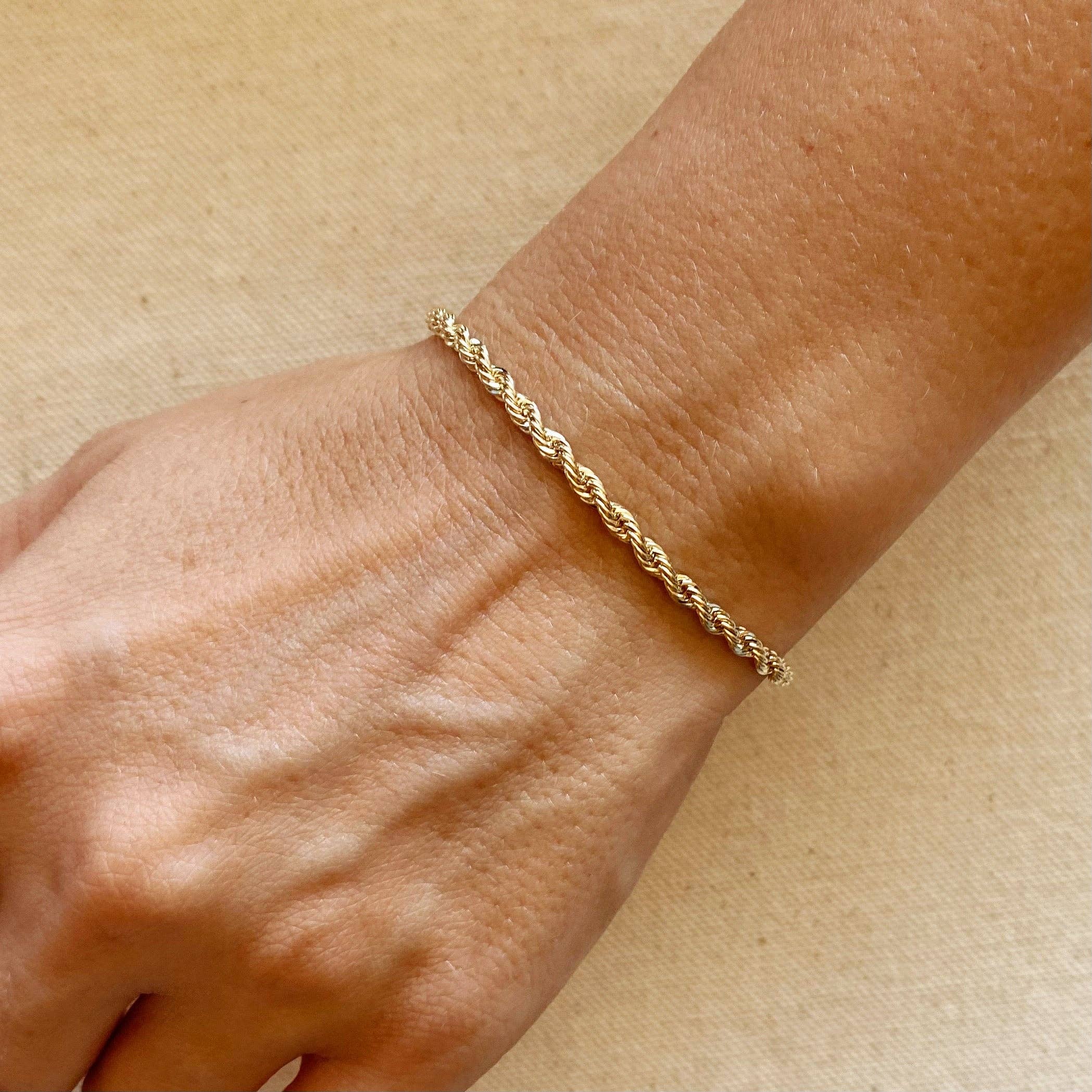 18k Gold Filled 3mm Rope Bracelet (6 inch)