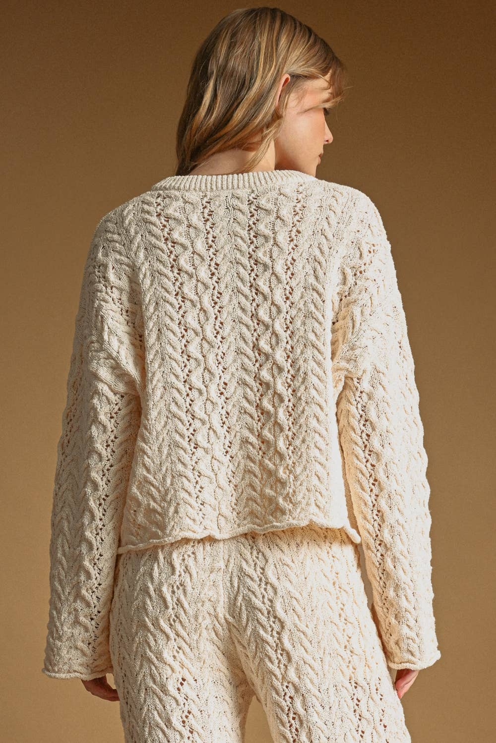 Marley | Cable Sweater Half Button Up Pullover