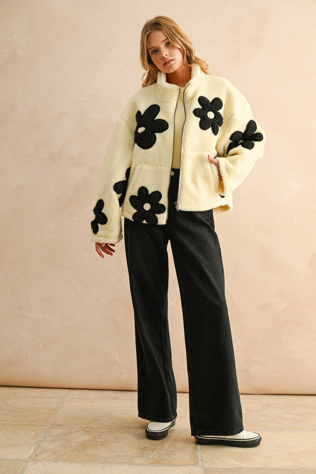 Daisy | Patch Sherpa Jacket