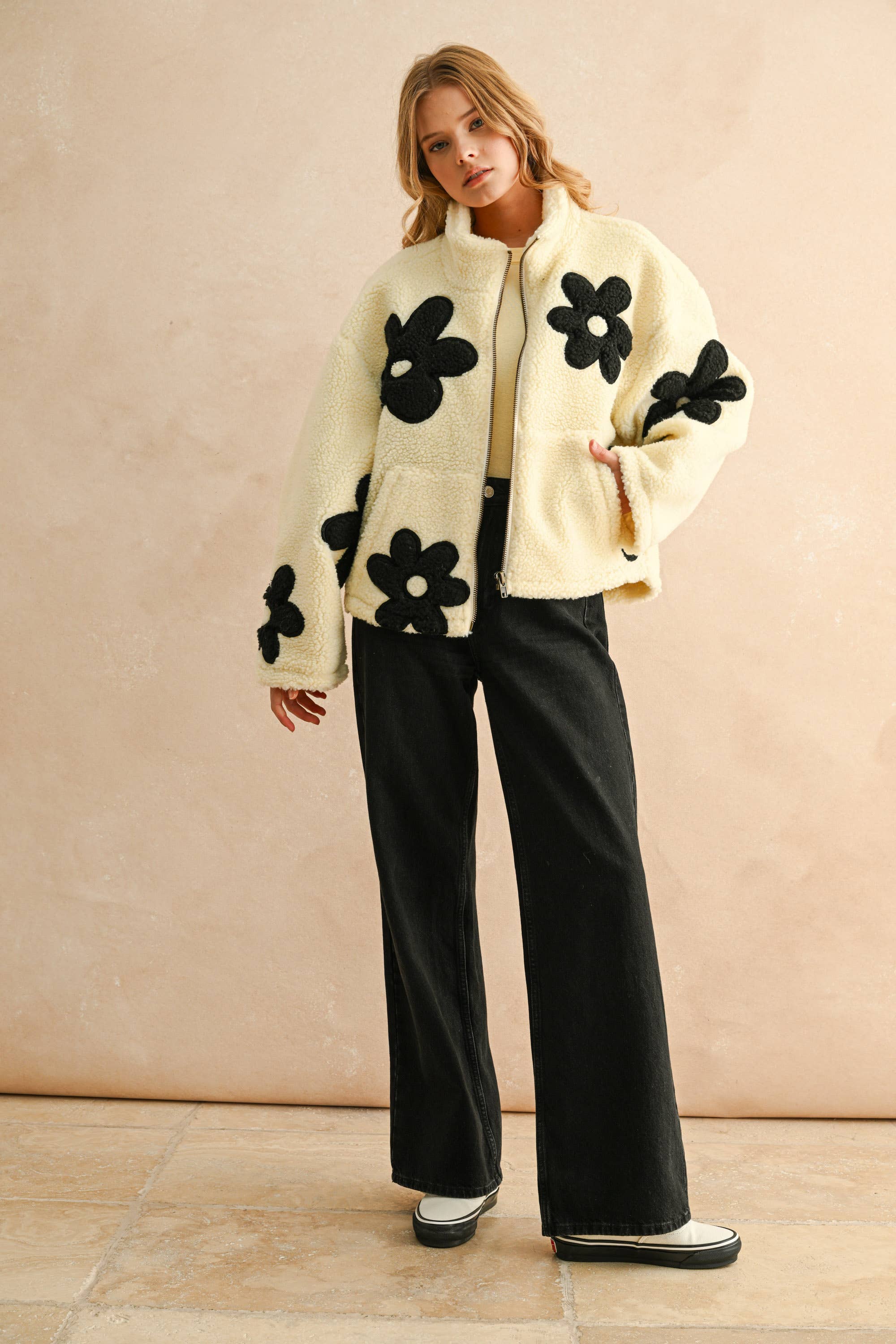 Daisy | Patch Sherpa Jacket