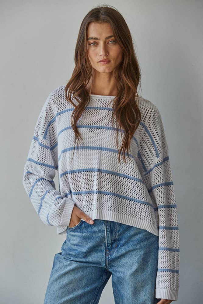 Juno | Knit Cotton Striped Sweater